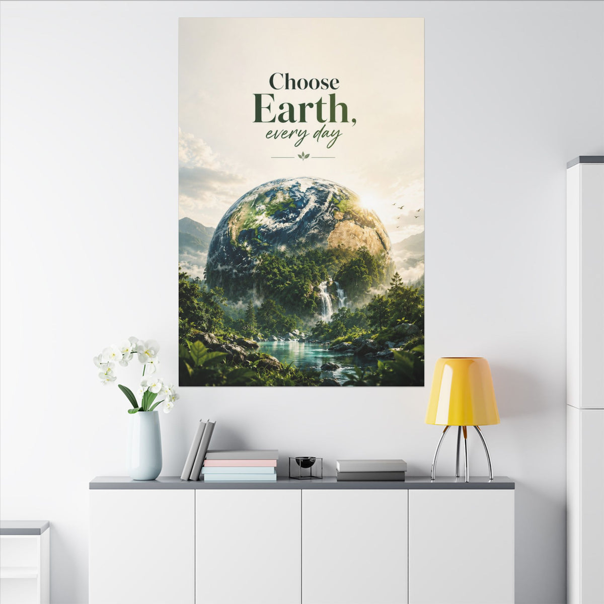 "CHOOSE EARTH EVERYDAY" - Earthsmart Canvas Wall Art.