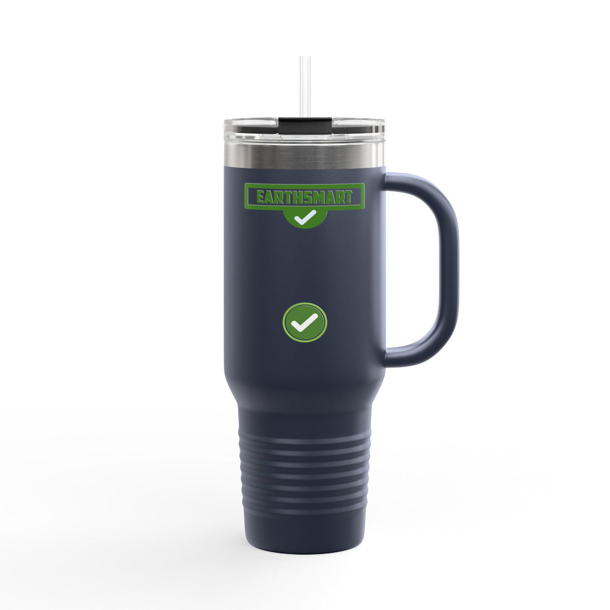 EARTHSMART ECO TUMBLER - 'ICONIC' LOGO version -  100% stainless steel (body), 100% recycled plastic (straw and lid).(1.8L - 40OZ)