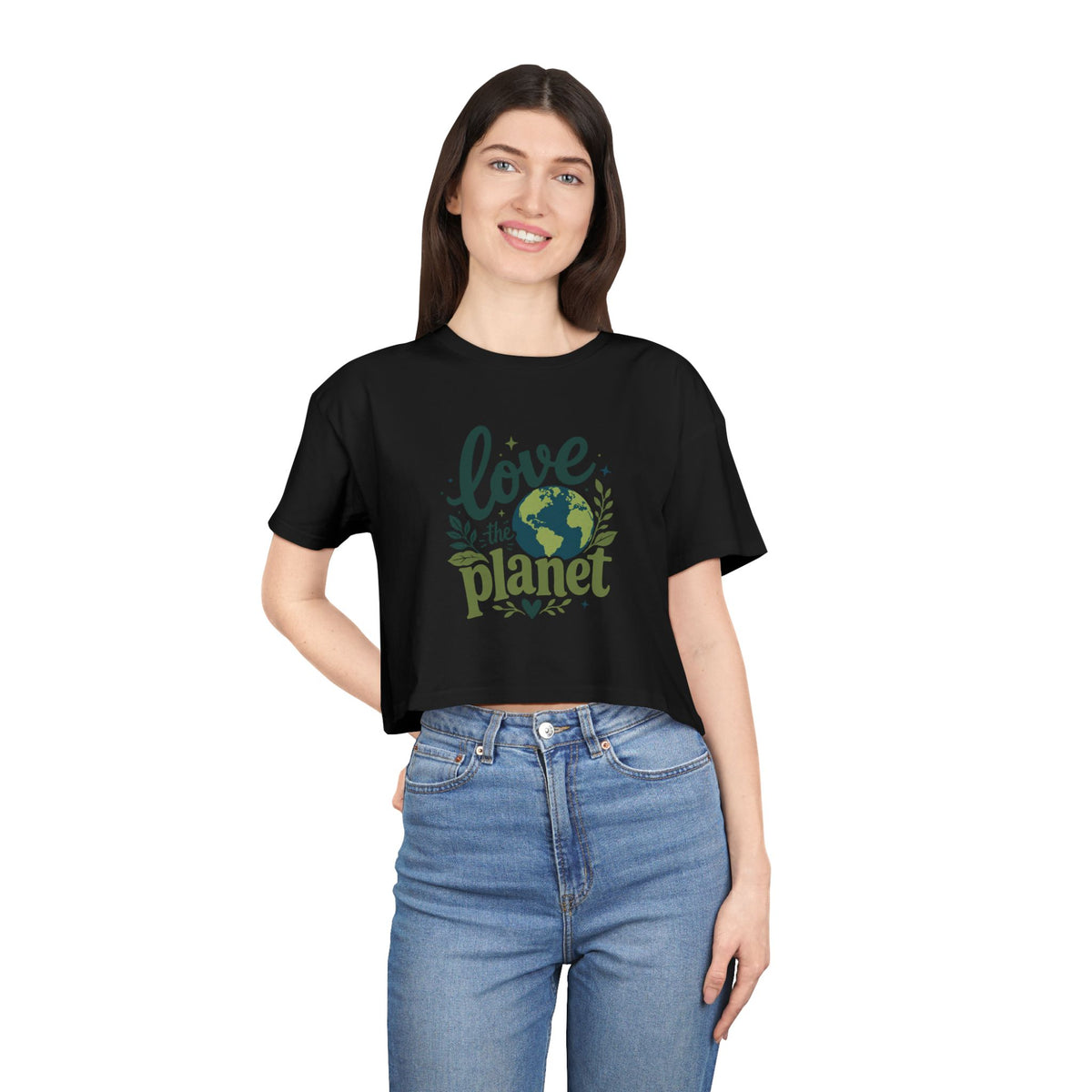 EARTHSMART CROP TOP - 'LOVE THE PLANET' — Eco-Friendly - 100% Cotton.