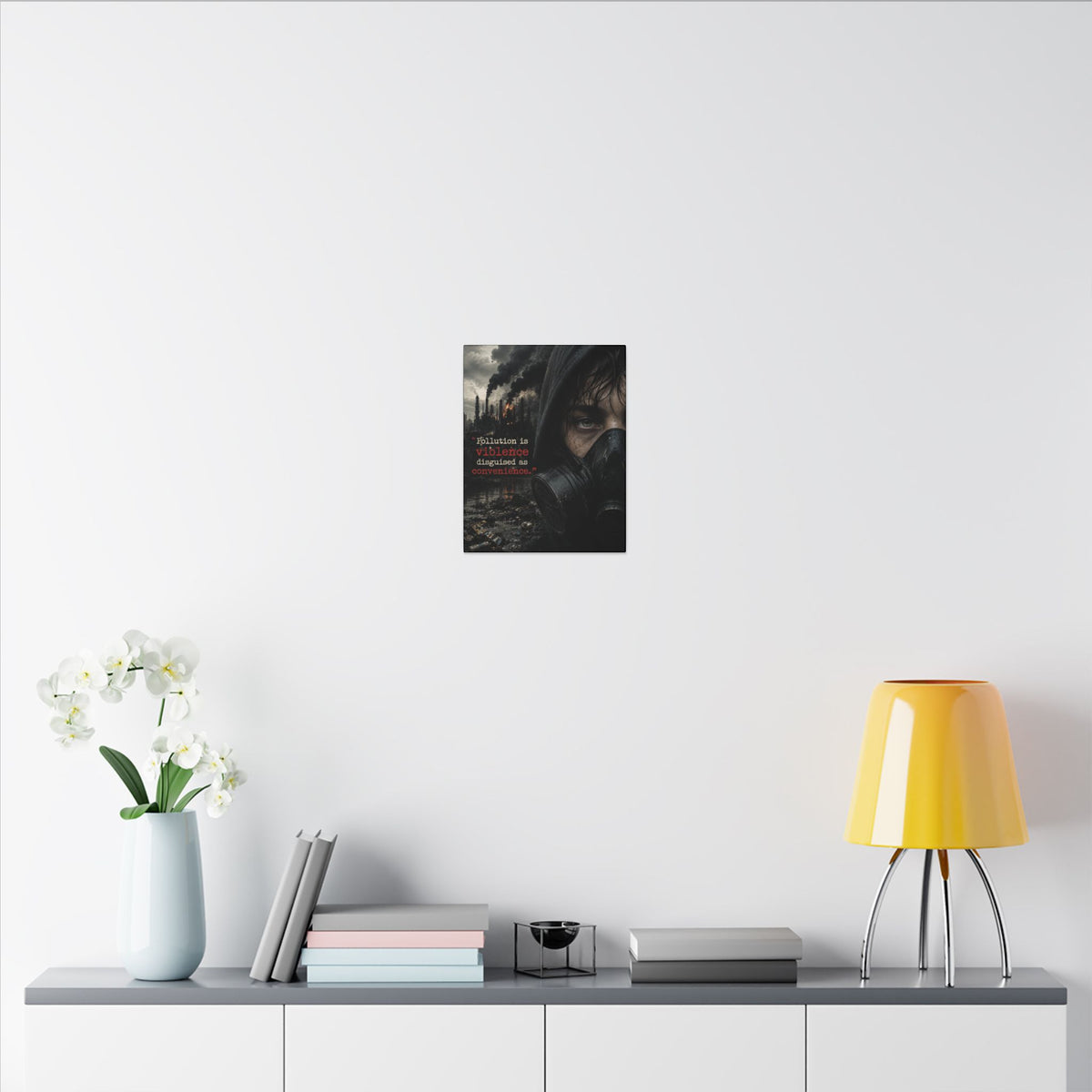 "POLLUTION IS VIOLENCE DISGUISED AS CONVENIENCE" (Dark Reality) - Earthsmart Canvas Wall Art.