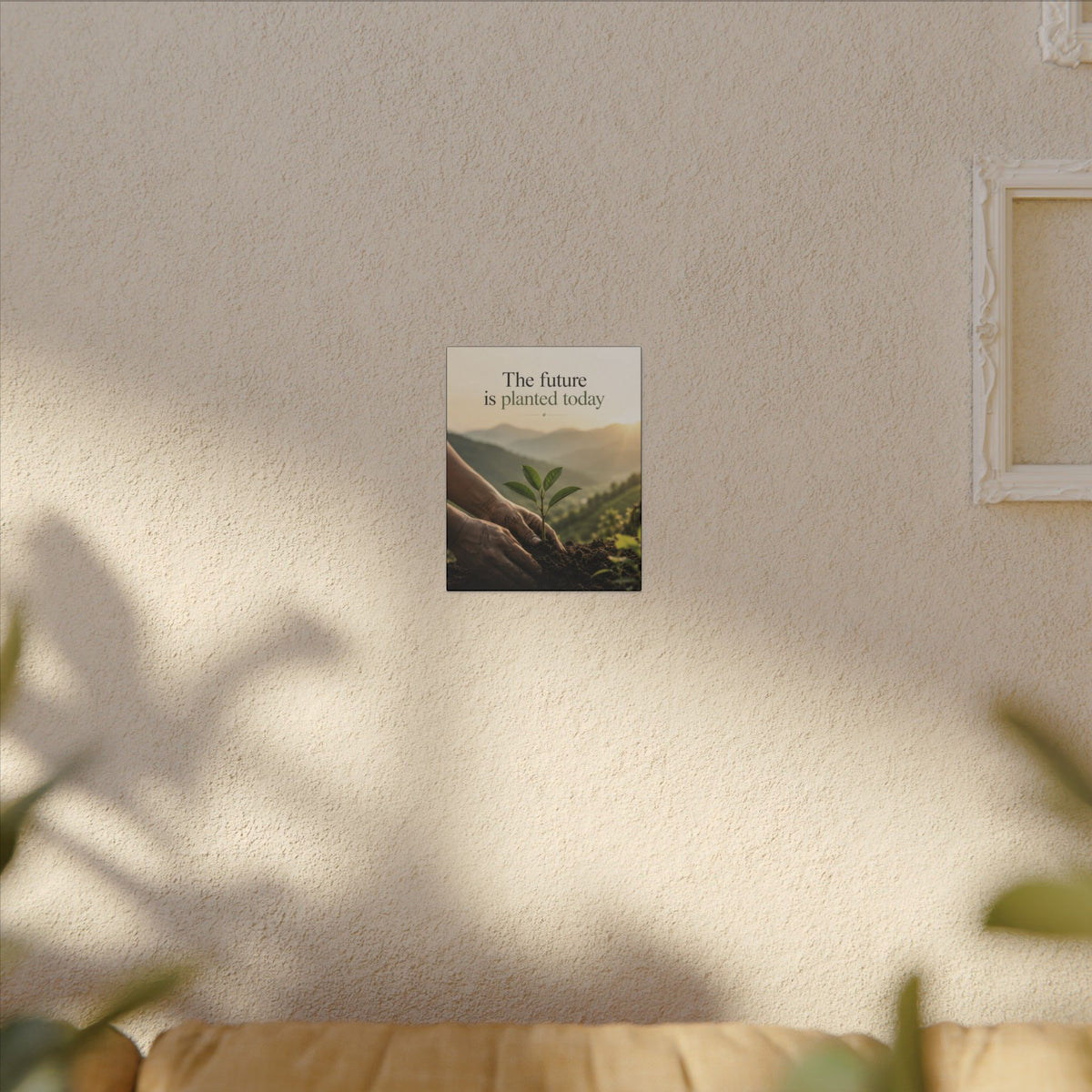 "THE FUTURE IS PLANTED TODAY". Earthsmart Eco Canvas Wall Art (Matte Stretched Print).