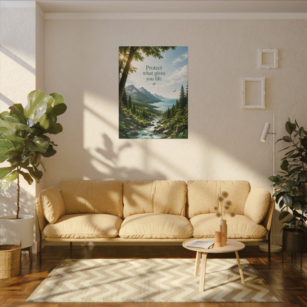 Copy of "SUSTAINABILITY IS NOT A SACRIFICE, IT'S A SMARTER WAY TO LIVE" (Geometric art style). Earthsmart Eco Canvas Wall Art (Matte Stretched Print).