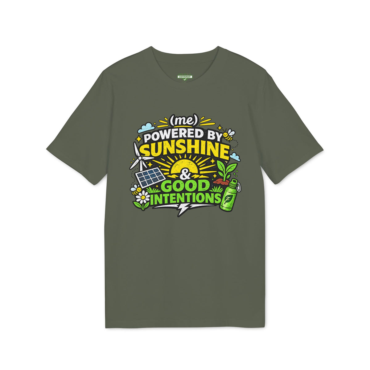 Earthsmart 'EARTH MOOD' Tee — "POWERED BY SUNSHINE". (UNISEX).