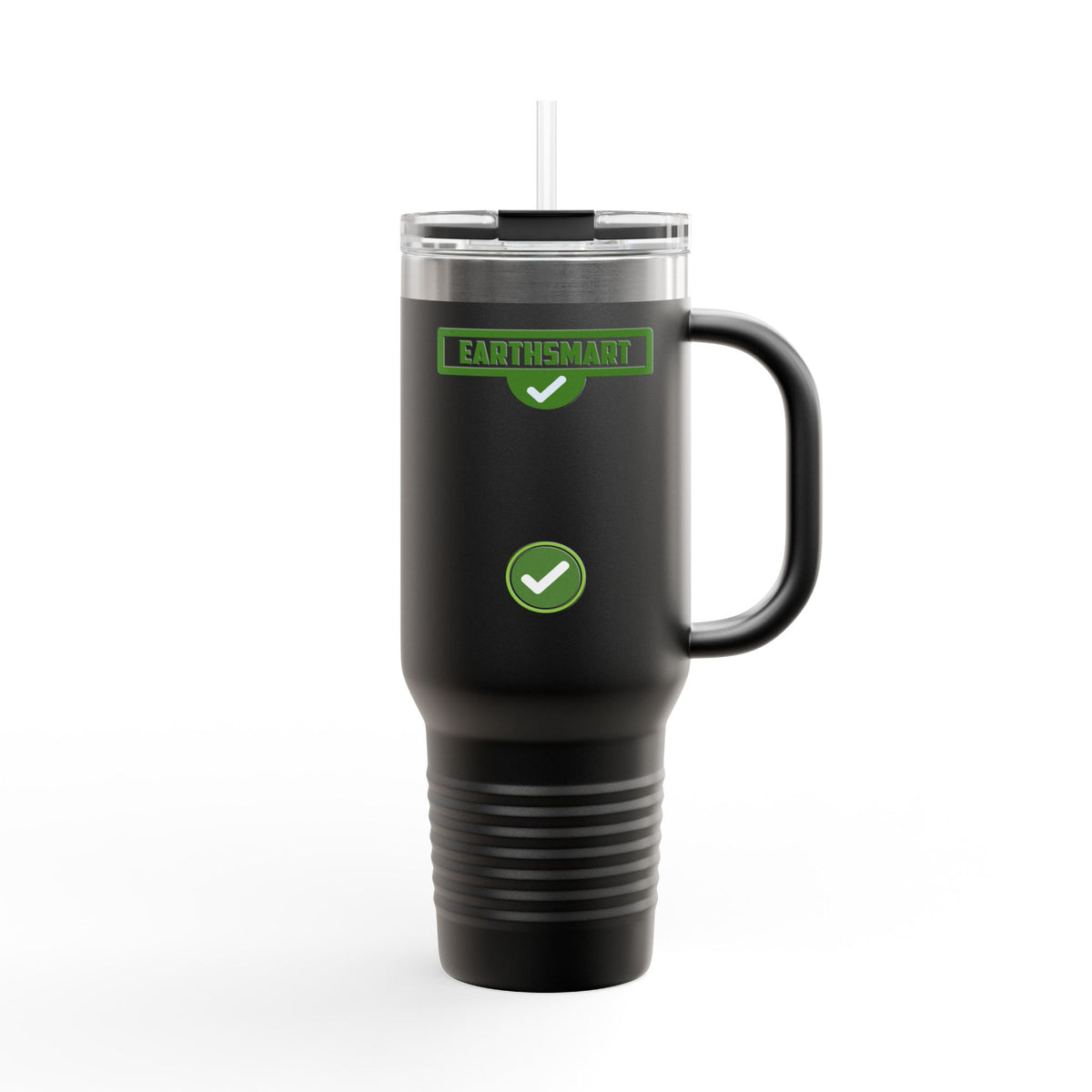 EARTHSMART ECO TUMBLER - 'ICONIC' LOGO version -  100% stainless steel (body), 100% recycled plastic (straw and lid).(1.8L - 40OZ)