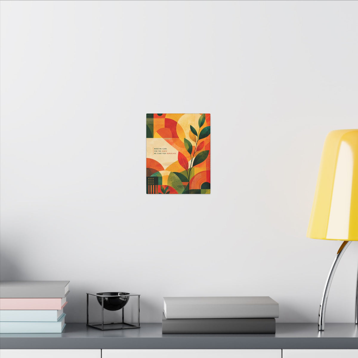 "WHEN WE CARE FOR EARTH, WE CARE FOR OURSELVES" (Botanical Abstract art). Earthsmart Eco Wall Art.