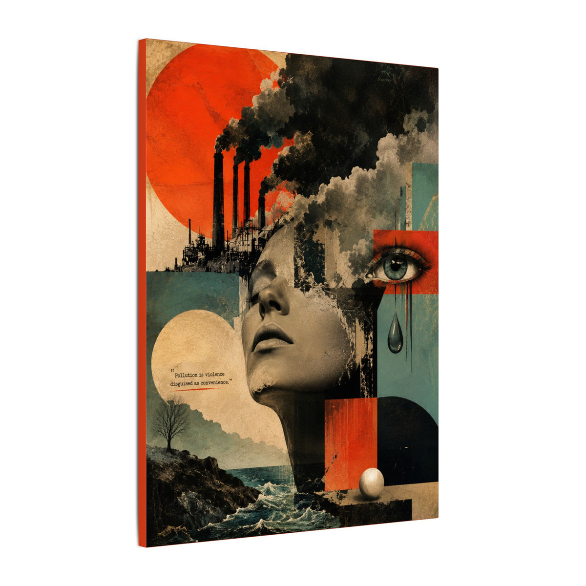 "POLLUTION IS VIOLENCE DISGUISED AS CONVENIENCE" - EARTHSMART WALL ART.