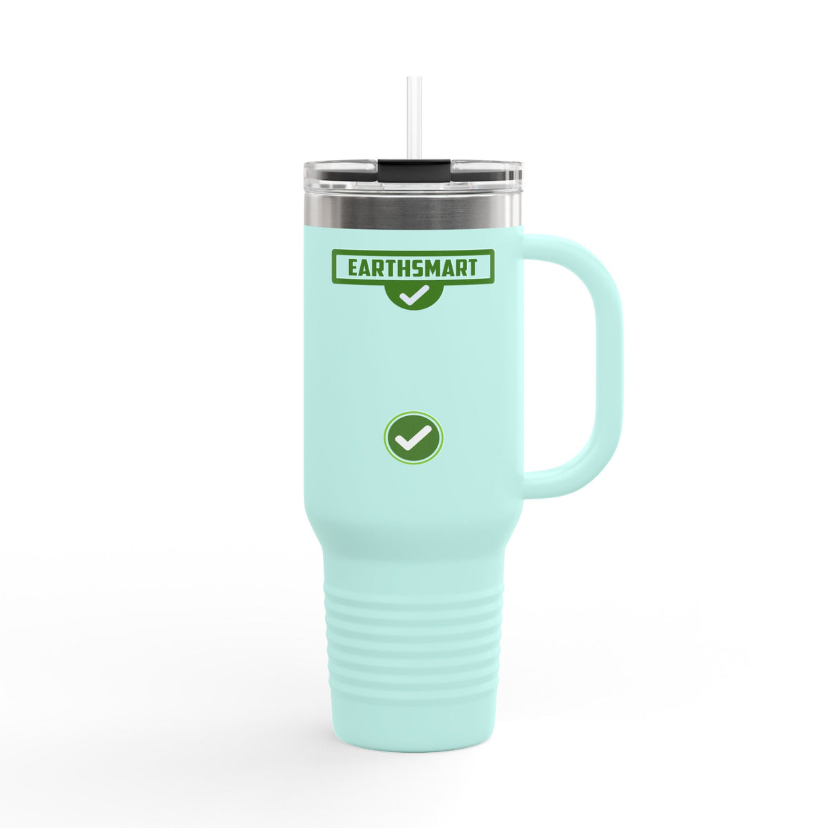 EARTHSMART ECO TUMBLER - 'ICONIC' LOGO version -  100% stainless steel (body), 100% recycled plastic (straw and lid).(1.8L - 40OZ)