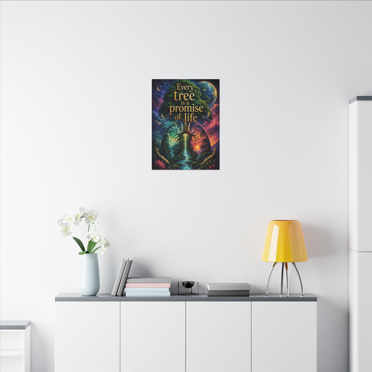 Copy of "EVERY TREE IS A PROMISE OF LIFE" (Surrealist art style). Earthsmart Eco Canvas Wall Art (Matte Stretched Print).