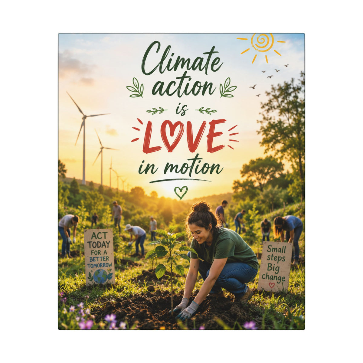 "Climate Action is Love in Motion" - Earthsmart Wall Art.