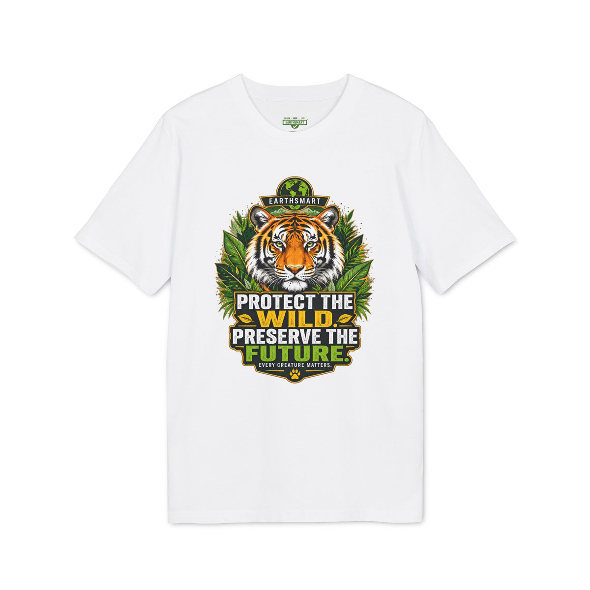 Earthsmart 'EARTH MOOD' Tee — "PROTECT THE WILD PRESERVE THE FUTURE".  (UNISEX).