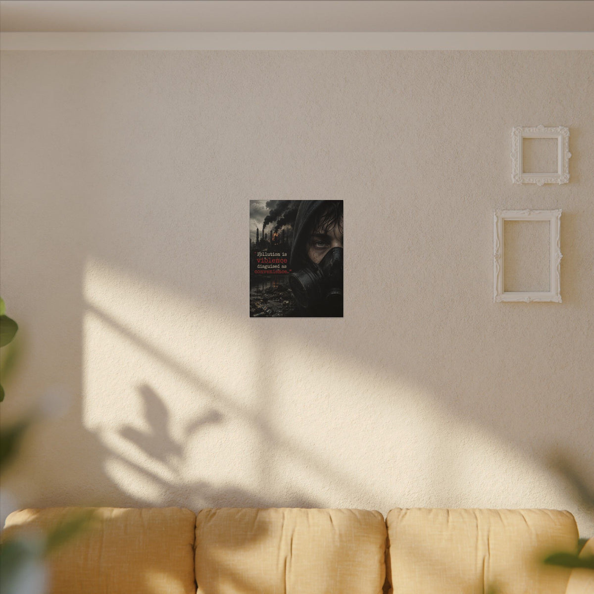 "POLLUTION IS VIOLENCE DISGUISED AS CONVENIENCE" (Dark Reality) - Earthsmart Canvas Wall Art.
