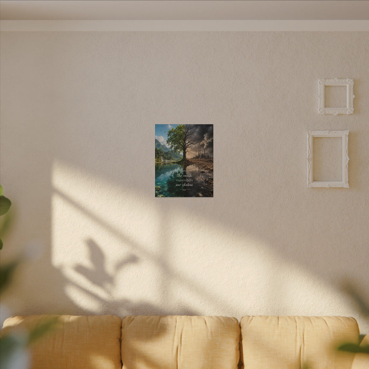 “THE EARTH REMEMBERS OUR CHOICES”. - Earthsmart Eco Art Wall Canvas.