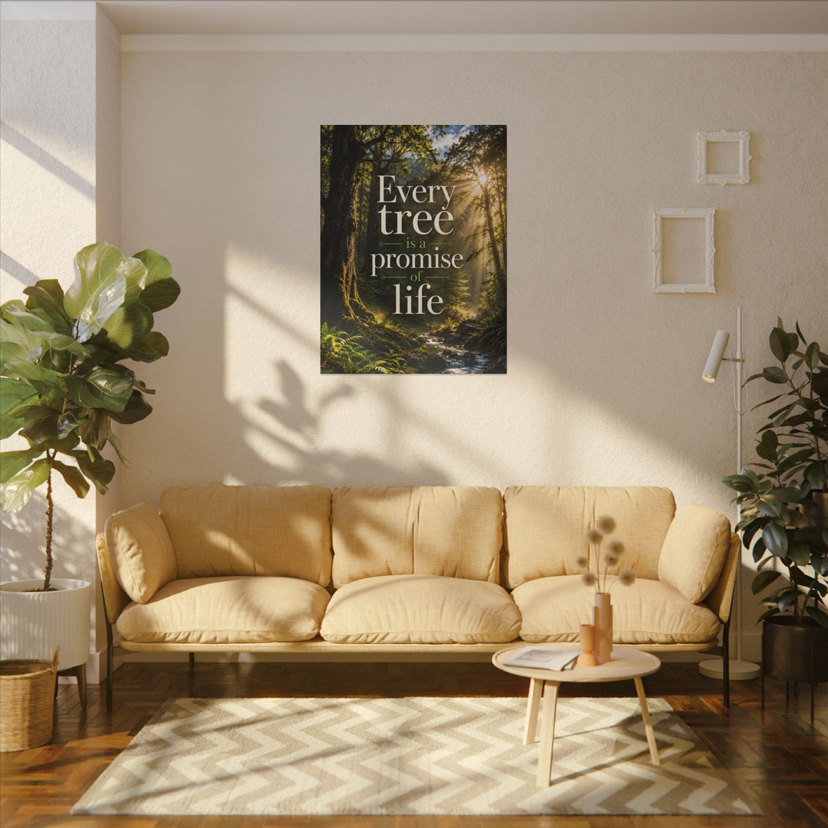 "EVERY TREE IS A PROMISE OF LIFE" (Photographic art style). Earthsmart Eco Canvas Wall Art (Matte Stretched Print).