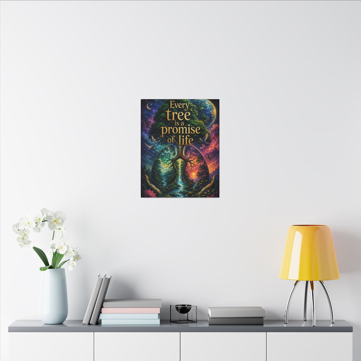 Copy of "EVERY TREE IS A PROMISE OF LIFE" (Surrealist art style). Earthsmart Eco Canvas Wall Art (Matte Stretched Print).