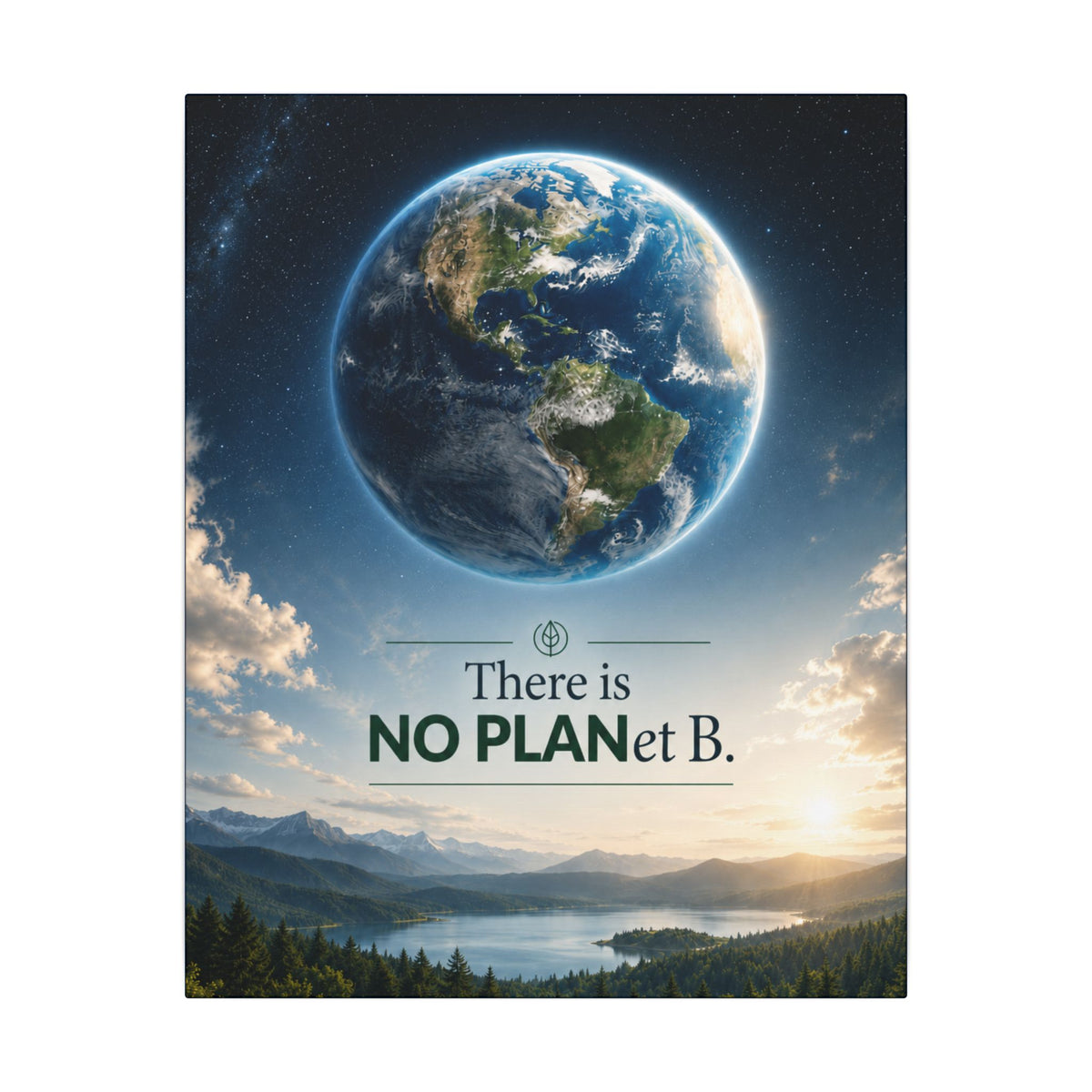 "THERE IS NO PLANET B". Earthsmart Eco Canvas Wall Art (Matte Stretched Print).