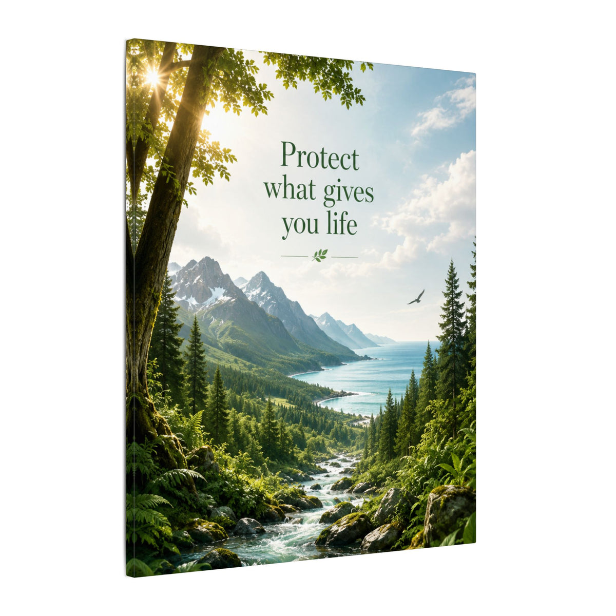 Copy of "SUSTAINABILITY IS NOT A SACRIFICE, IT'S A SMARTER WAY TO LIVE" (Geometric art style). Earthsmart Eco Canvas Wall Art (Matte Stretched Print).