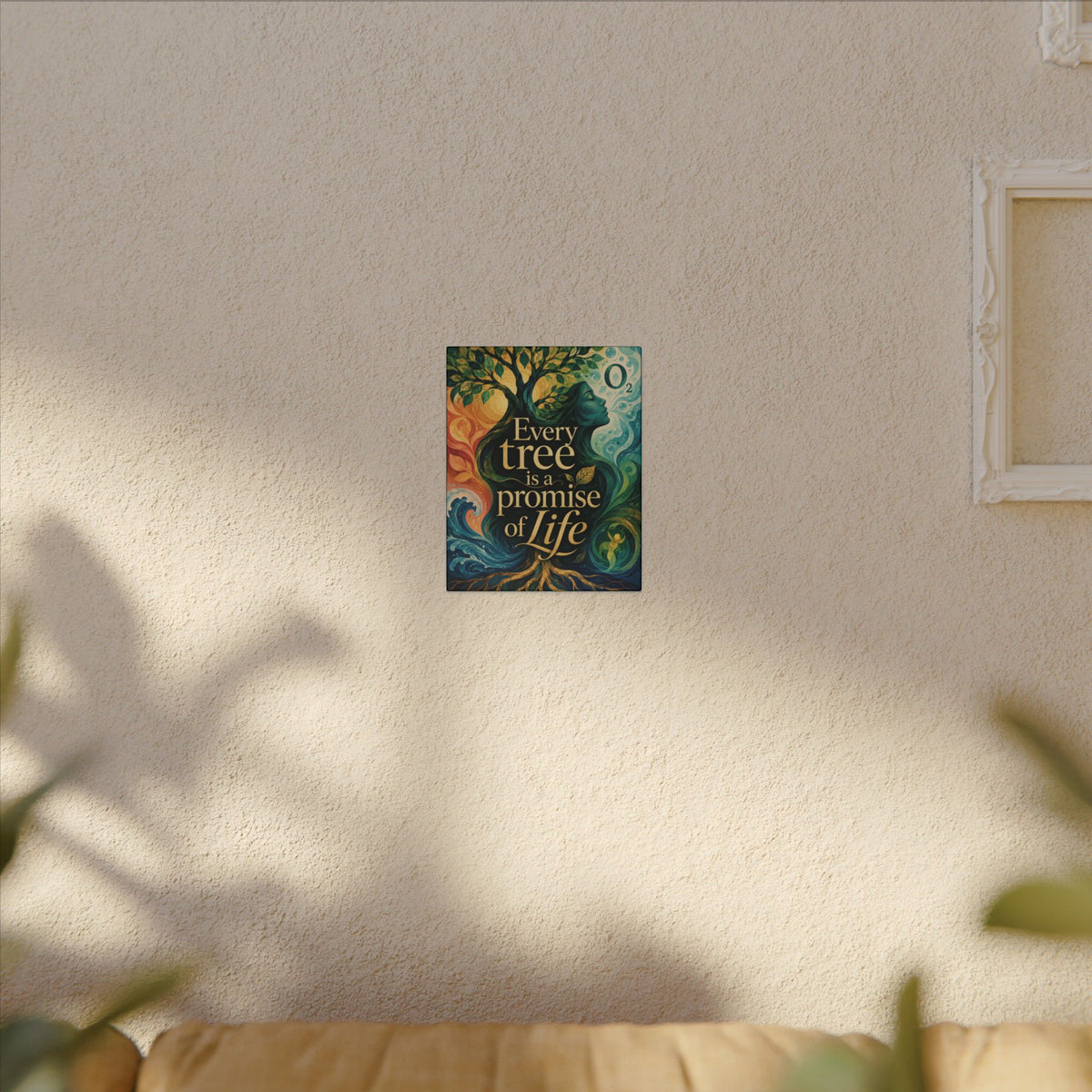 "EVERY TREE IS A PROMISE OF LIFE" (Contemporary art style). Earthsmart Eco Canvas Wall Art (Matte Stretched Print).