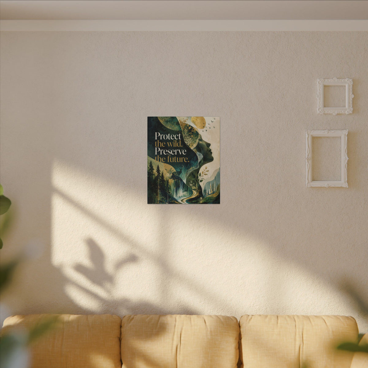 "PROTECT THE WILD PRESERVE THE FUTURE" (Abstract art style). Earthsmart Eco Canvas Wall Art (Matte Stretched Print).