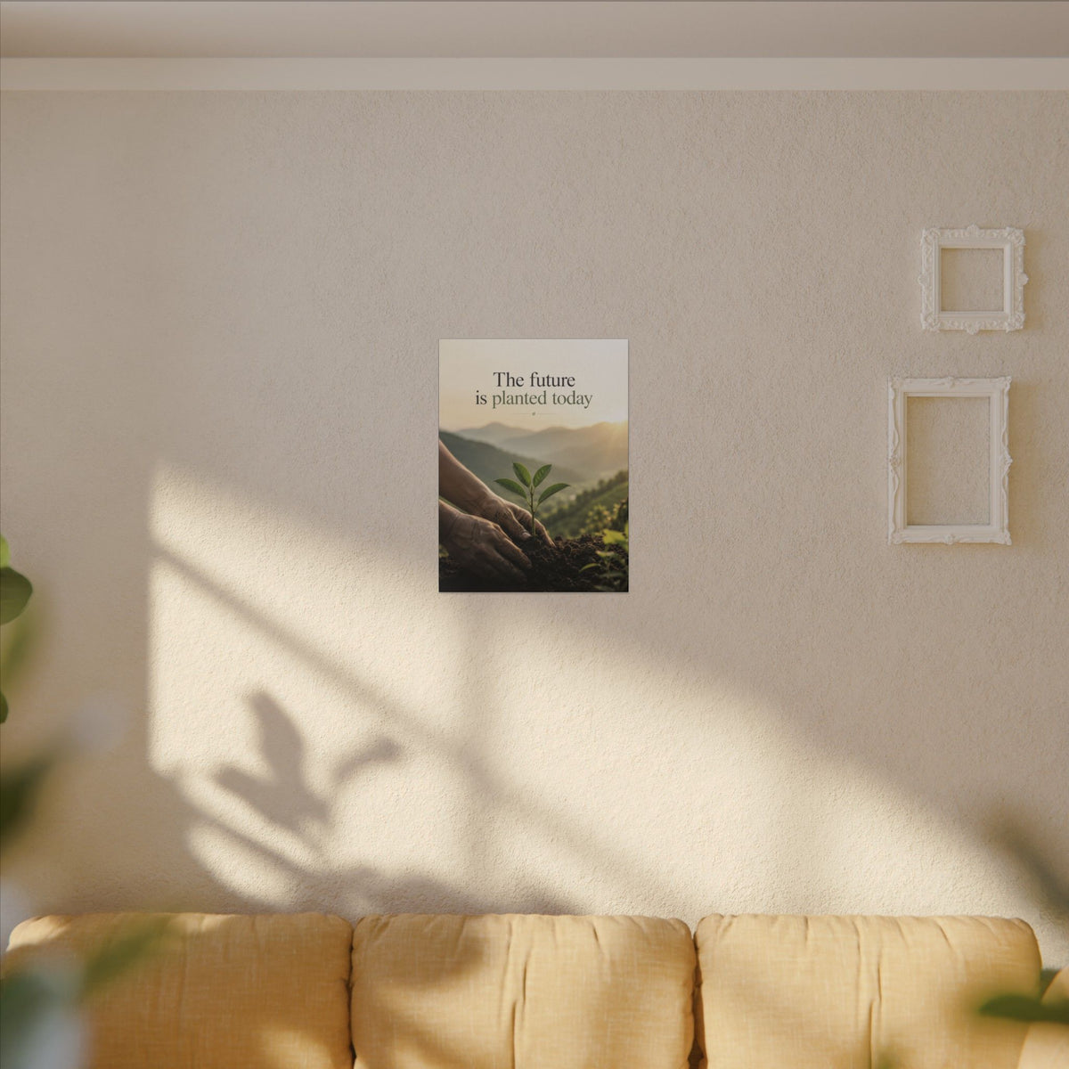 "THE FUTURE IS PLANTED TODAY". Earthsmart Eco Canvas Wall Art (Matte Stretched Print).