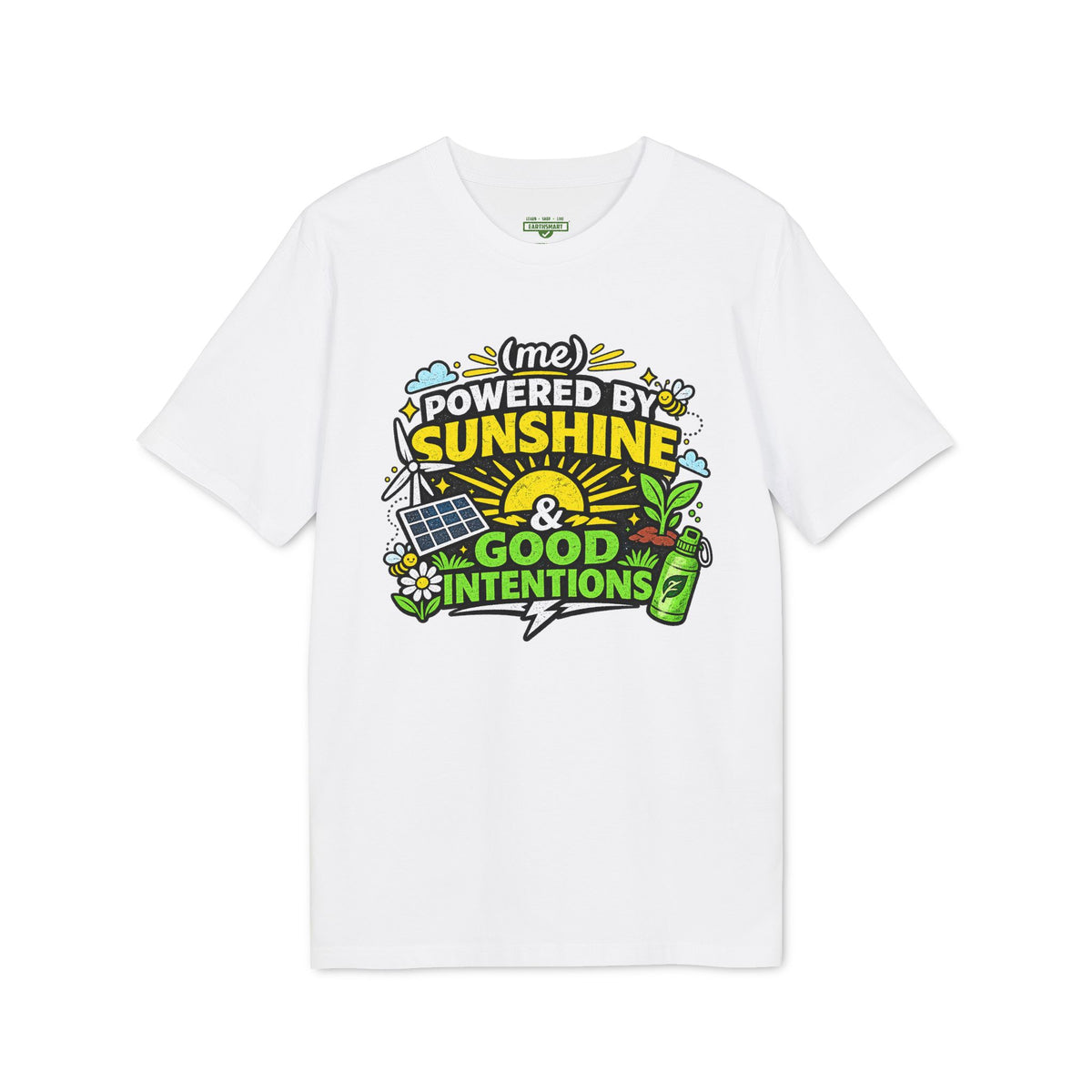 Earthsmart 'EARTH MOOD' Tee — "POWERED BY SUNSHINE". (UNISEX).