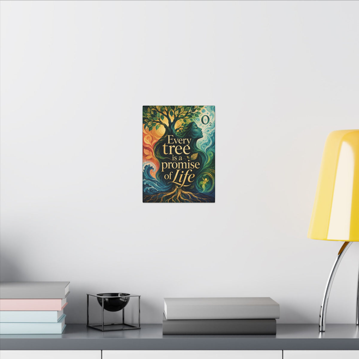 "EVERY TREE IS A PROMISE OF LIFE" (Contemporary art style). Earthsmart Eco Canvas Wall Art (Matte Stretched Print).