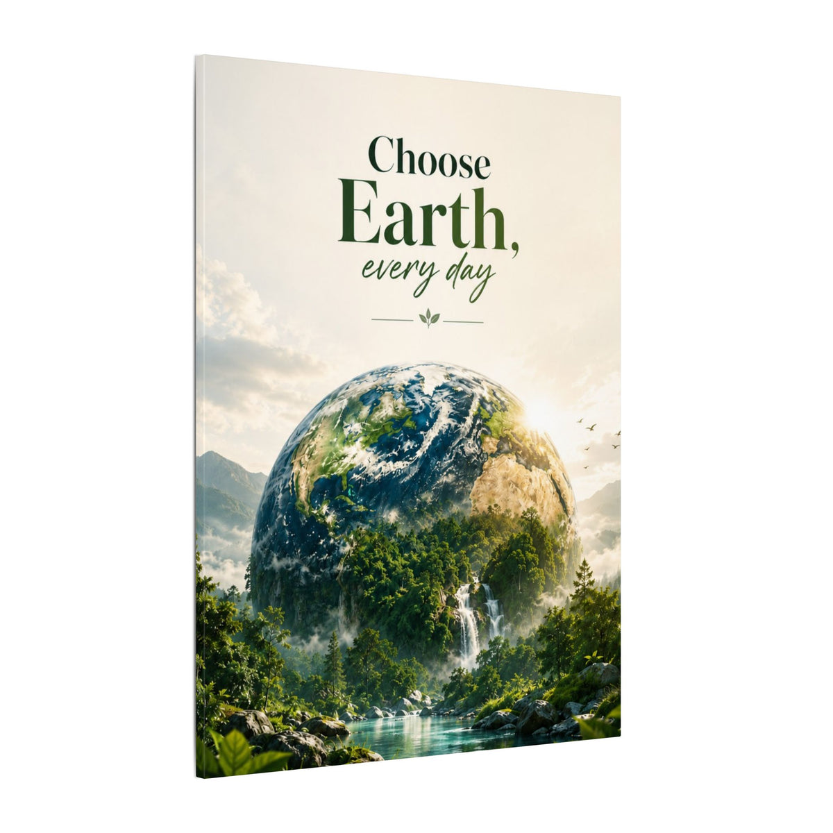 "CHOOSE EARTH EVERYDAY" - Earthsmart Canvas Wall Art.