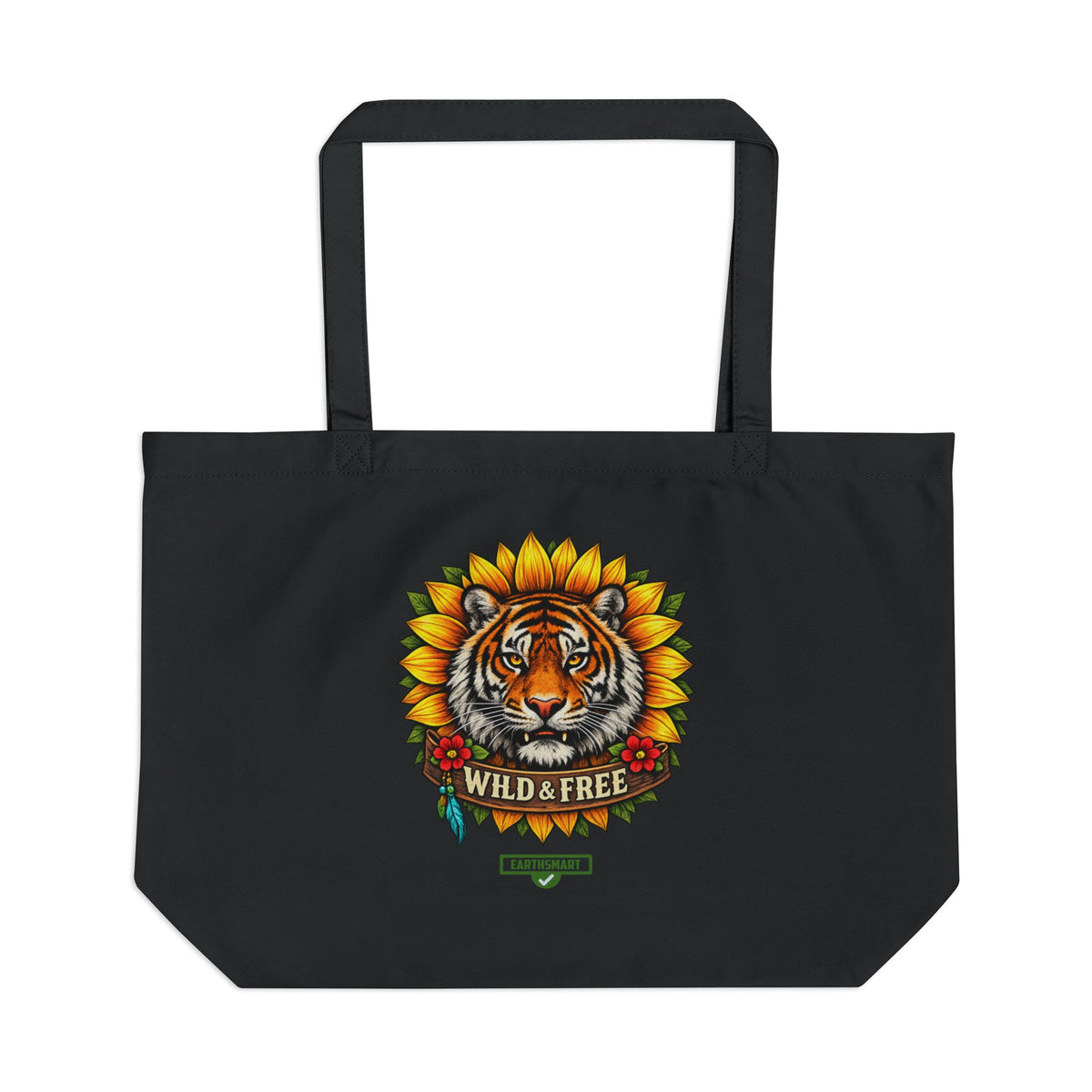 EARTHSMART LARGE ECO -TOTE - 100% COTTON - Wild & Free — (50.8 × 35.6 × 12.7 cm)