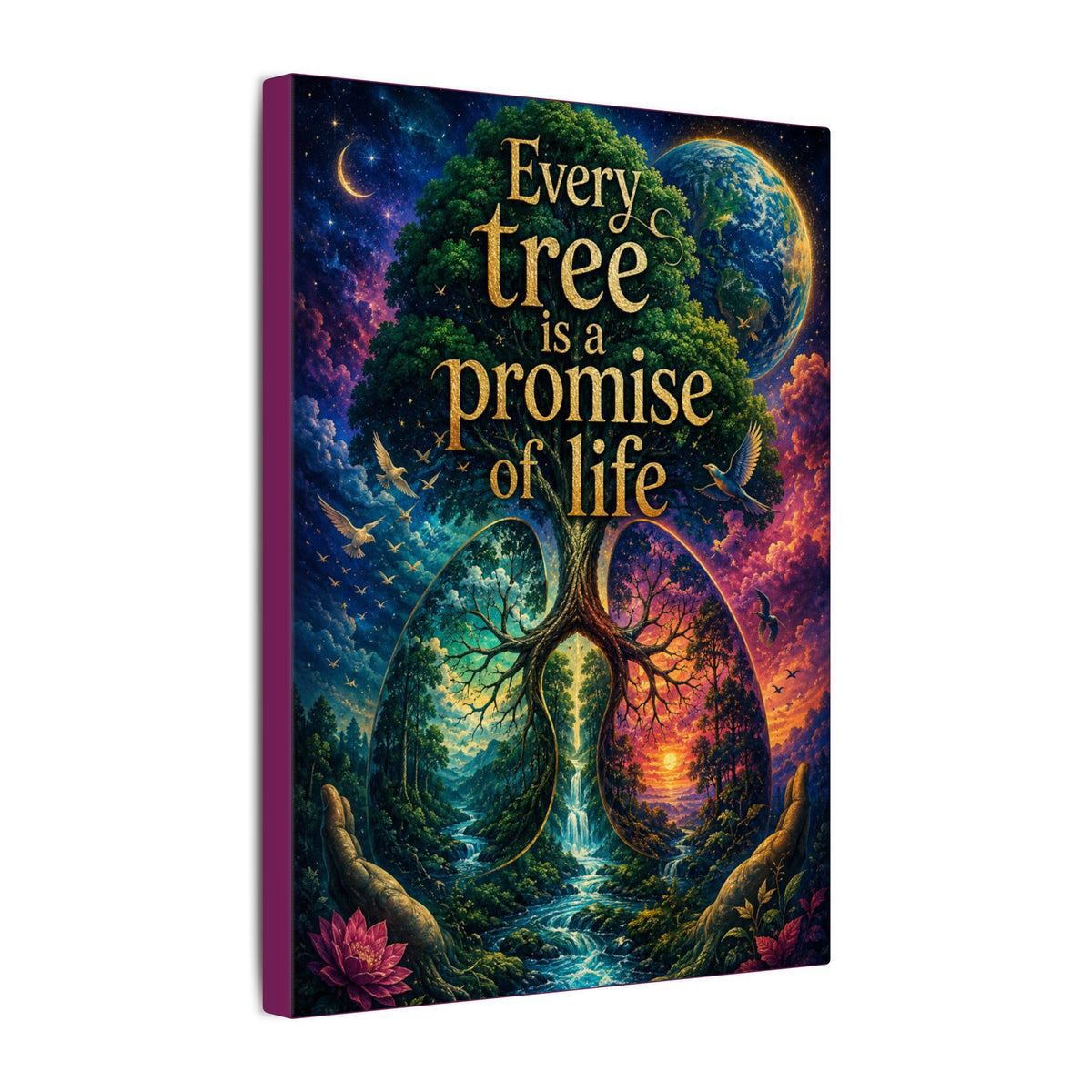 Copy of "EVERY TREE IS A PROMISE OF LIFE" (Surrealist art style). Earthsmart Eco Canvas Wall Art (Matte Stretched Print).