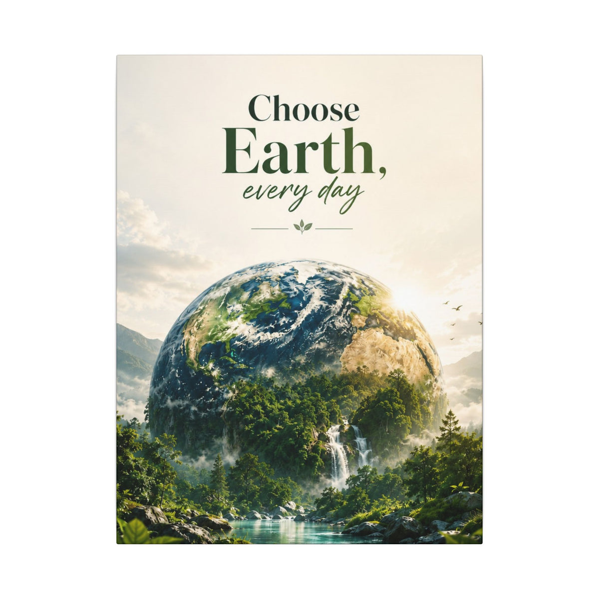 "CHOOSE EARTH EVERYDAY" - Earthsmart Canvas Wall Art.