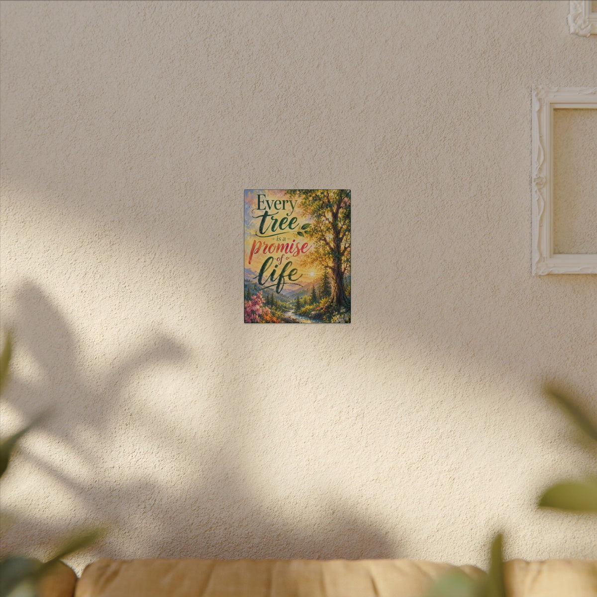 "EVERY TREE IS A PROMISE OF LIFE" (Impressionist art style). Earthsmart Eco Wall Art. (Stretched Canvas Print).