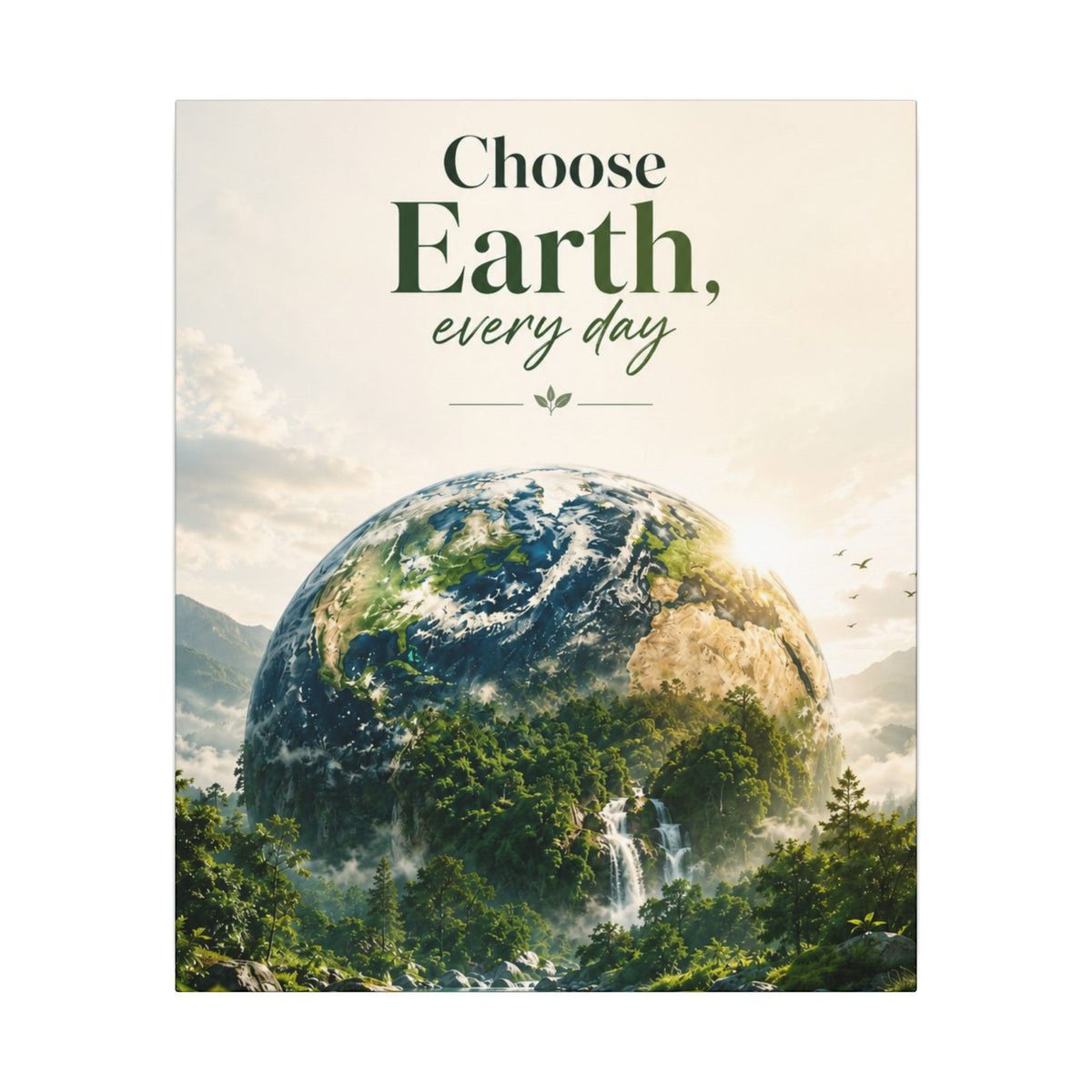 "CHOOSE EARTH EVERYDAY" - Earthsmart Canvas Wall Art.