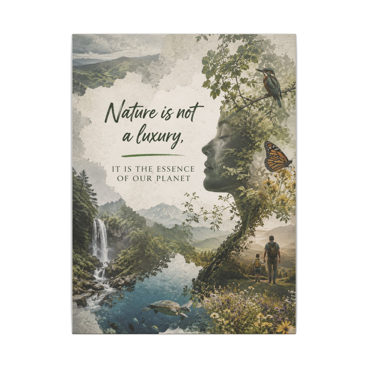 "Nature is not a luxury, it is the essence of our planet". Earthsmart Eco Canvas Wall Art (Matte Stretched Print).