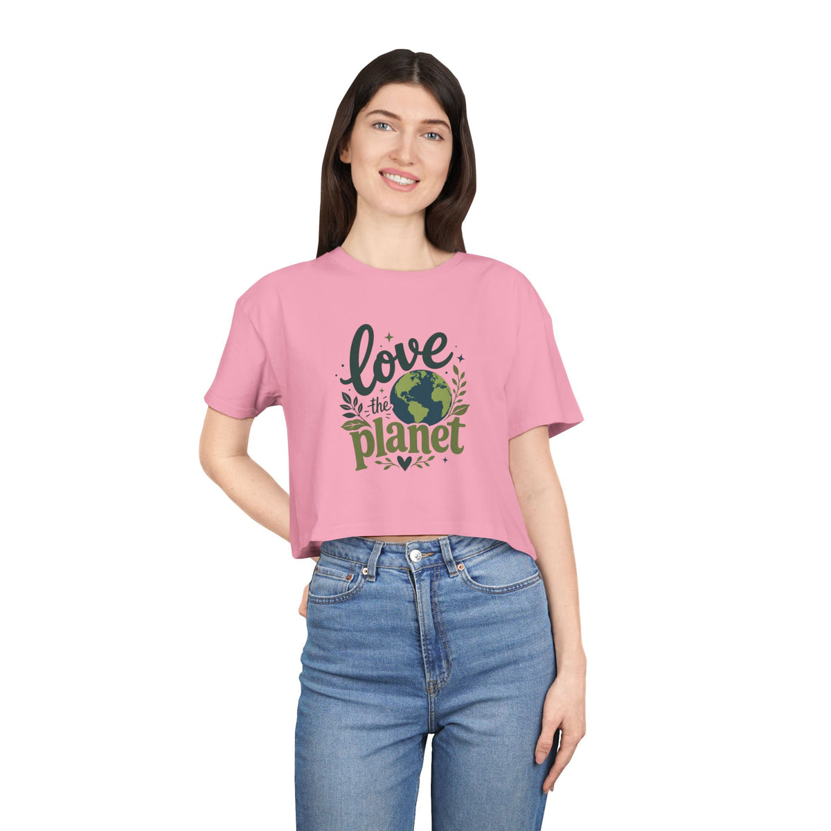 EARTHSMART CROP TOP - 'LOVE THE PLANET' — Eco-Friendly - 100% Cotton.