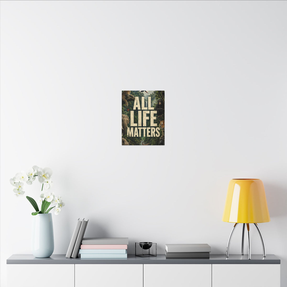 ALL LIFE MATTERS (Abstract art style) -  Earthsmart Canvas Wall Art. Jungle Wildlife ((Matte Stretched Print).