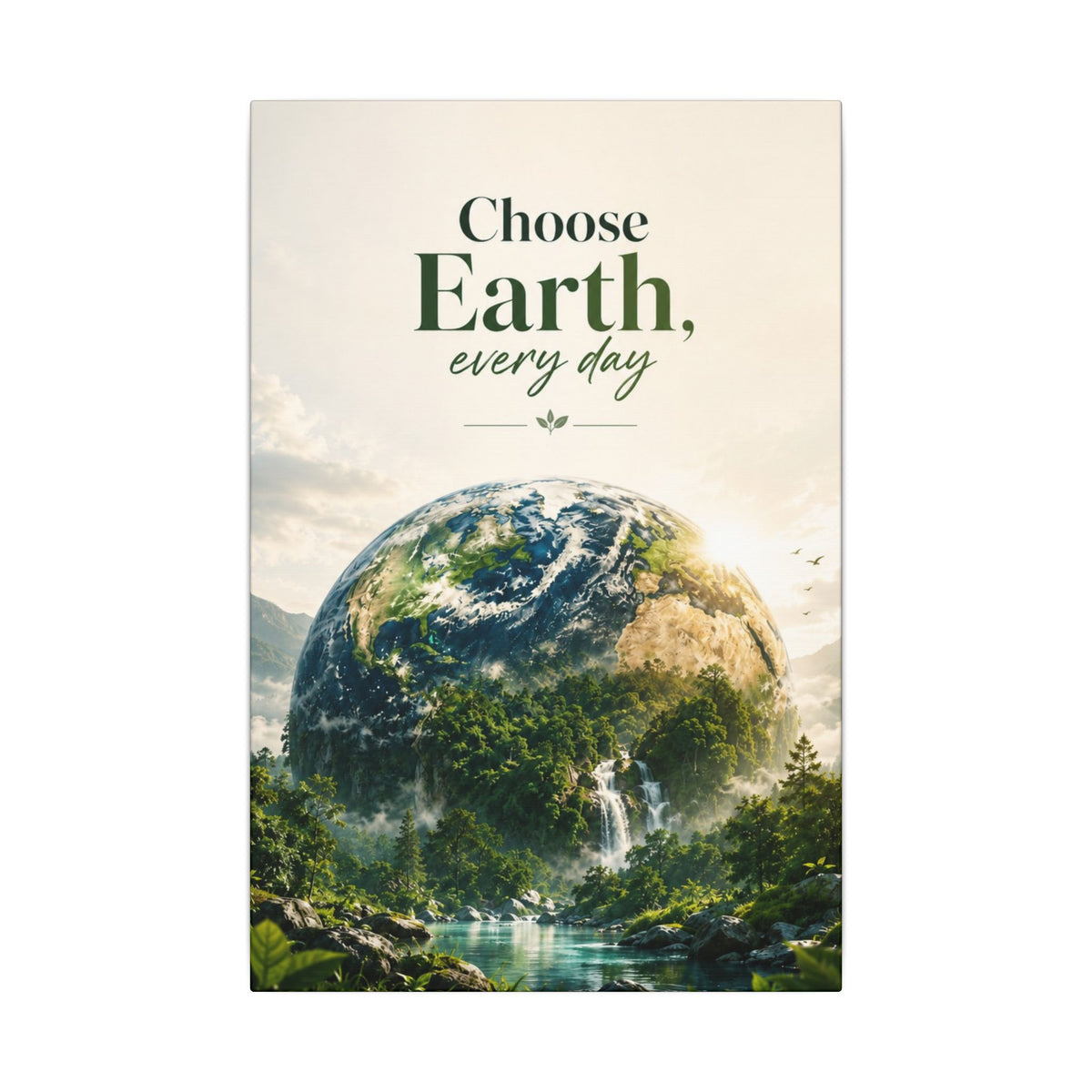 "CHOOSE EARTH EVERYDAY" - Earthsmart Canvas Wall Art.