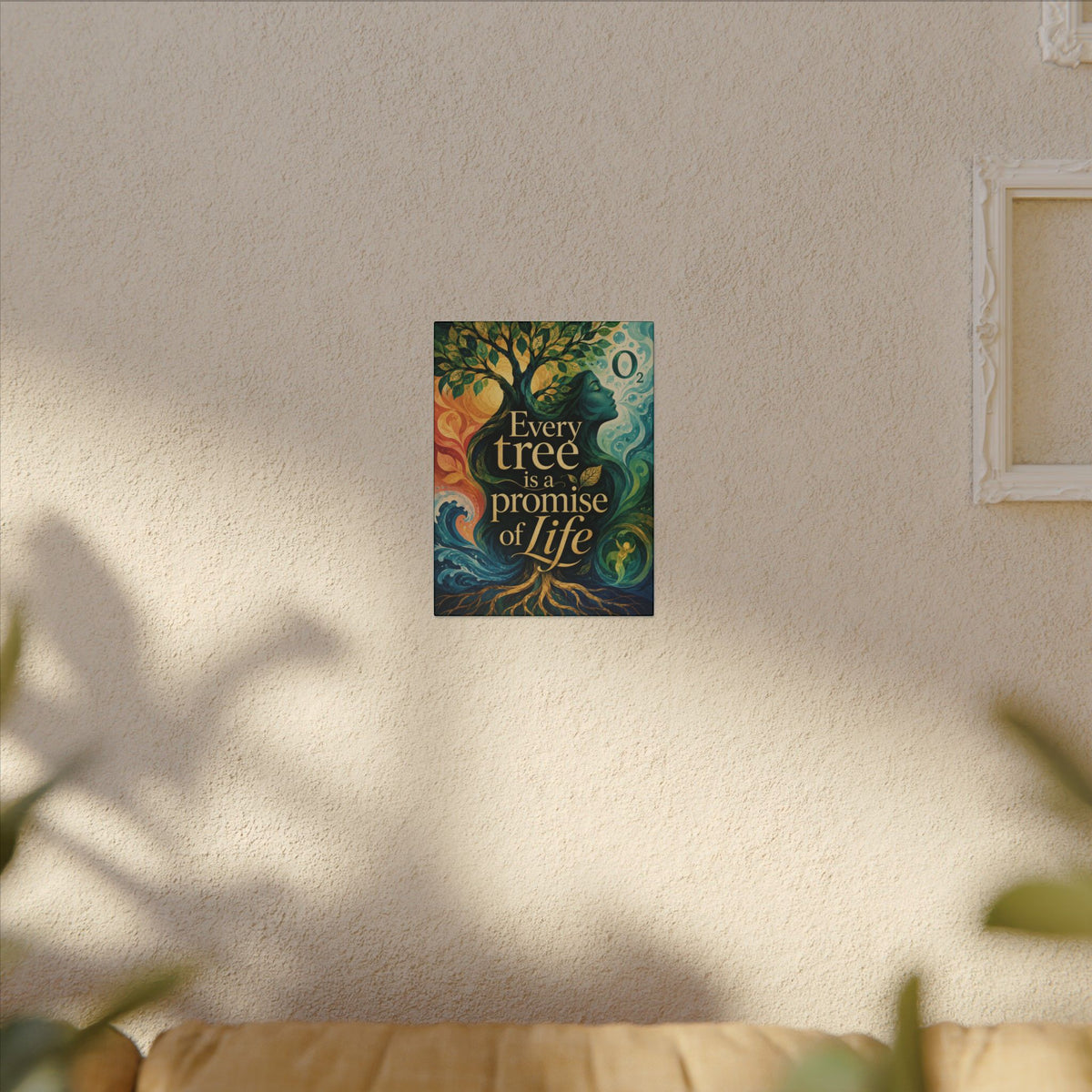 "EVERY TREE IS A PROMISE OF LIFE" (Contemporary art style). Earthsmart Eco Canvas Wall Art (Matte Stretched Print).