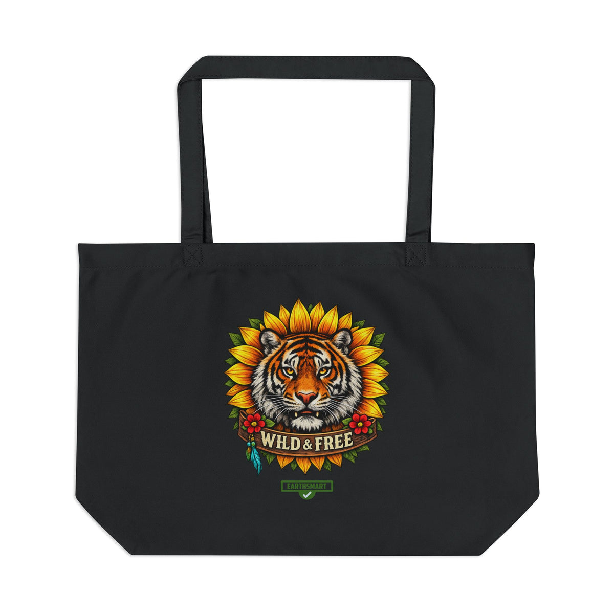 EARTHSMART LARGE ECO -TOTE - 100% COTTON - Wild & Free — (50.8 × 35.6 × 12.7 cm)