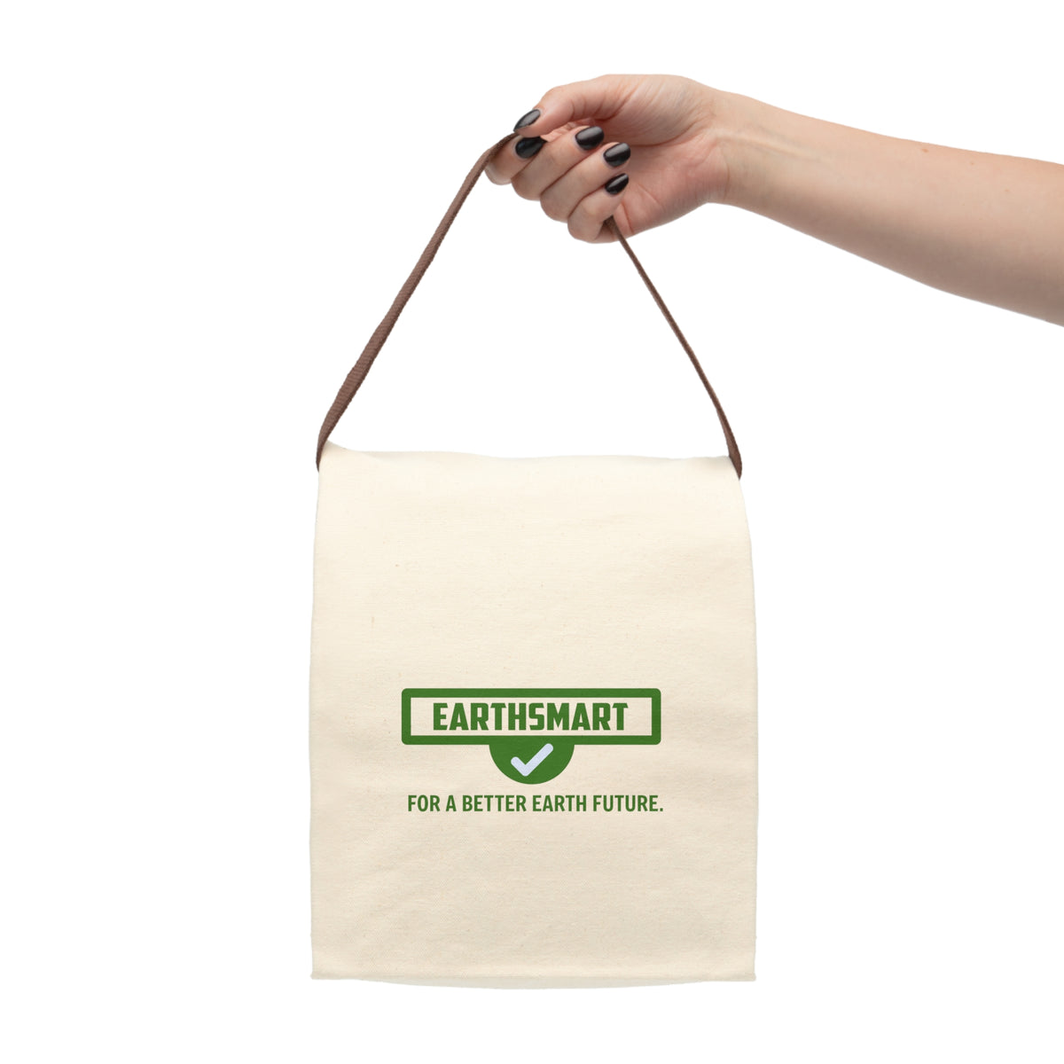 EARTHSMART Eco-Friendly Insulated Lunch Tote with Strap - Canvas Lunch Bag.