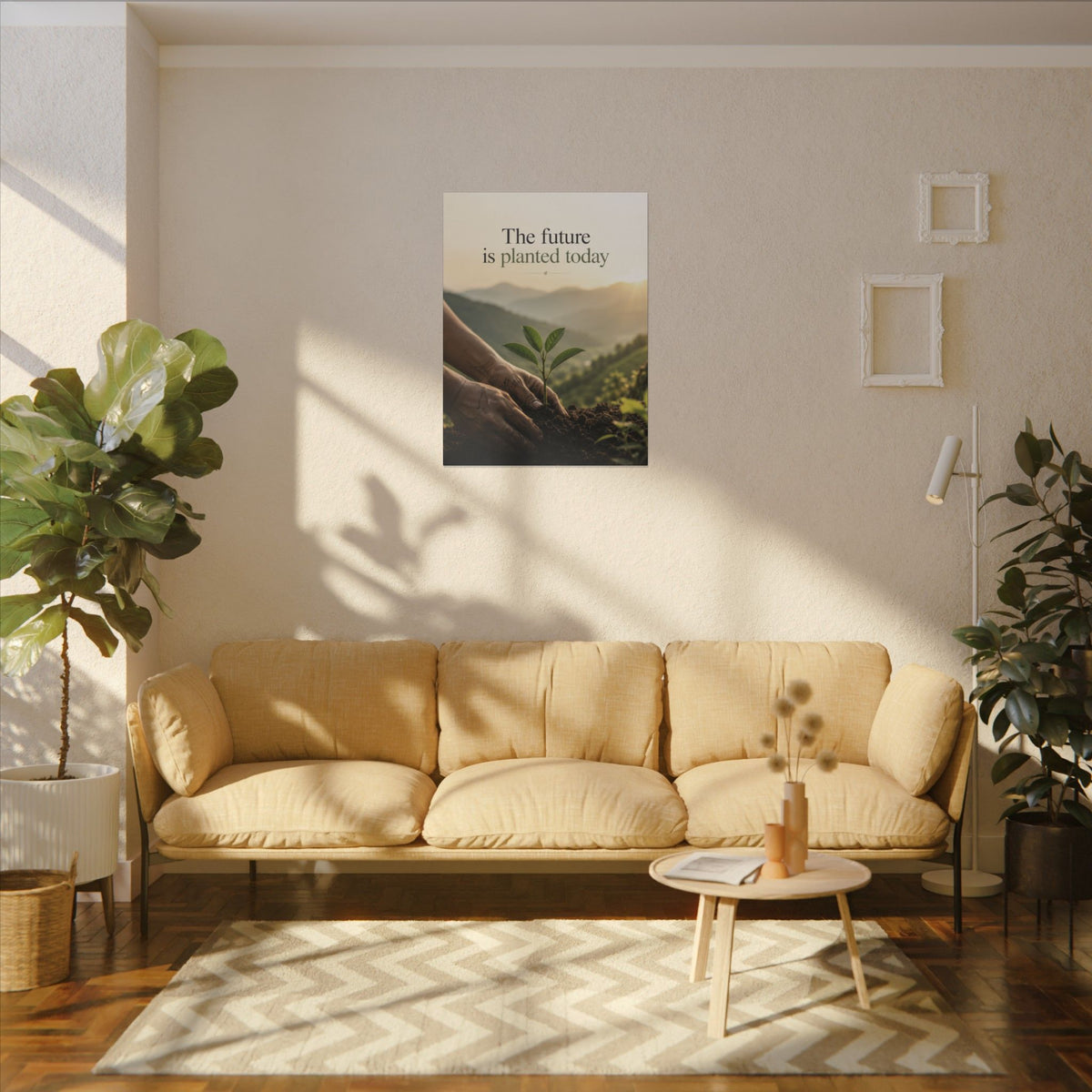 "THE FUTURE IS PLANTED TODAY". Earthsmart Eco Canvas Wall Art (Matte Stretched Print).