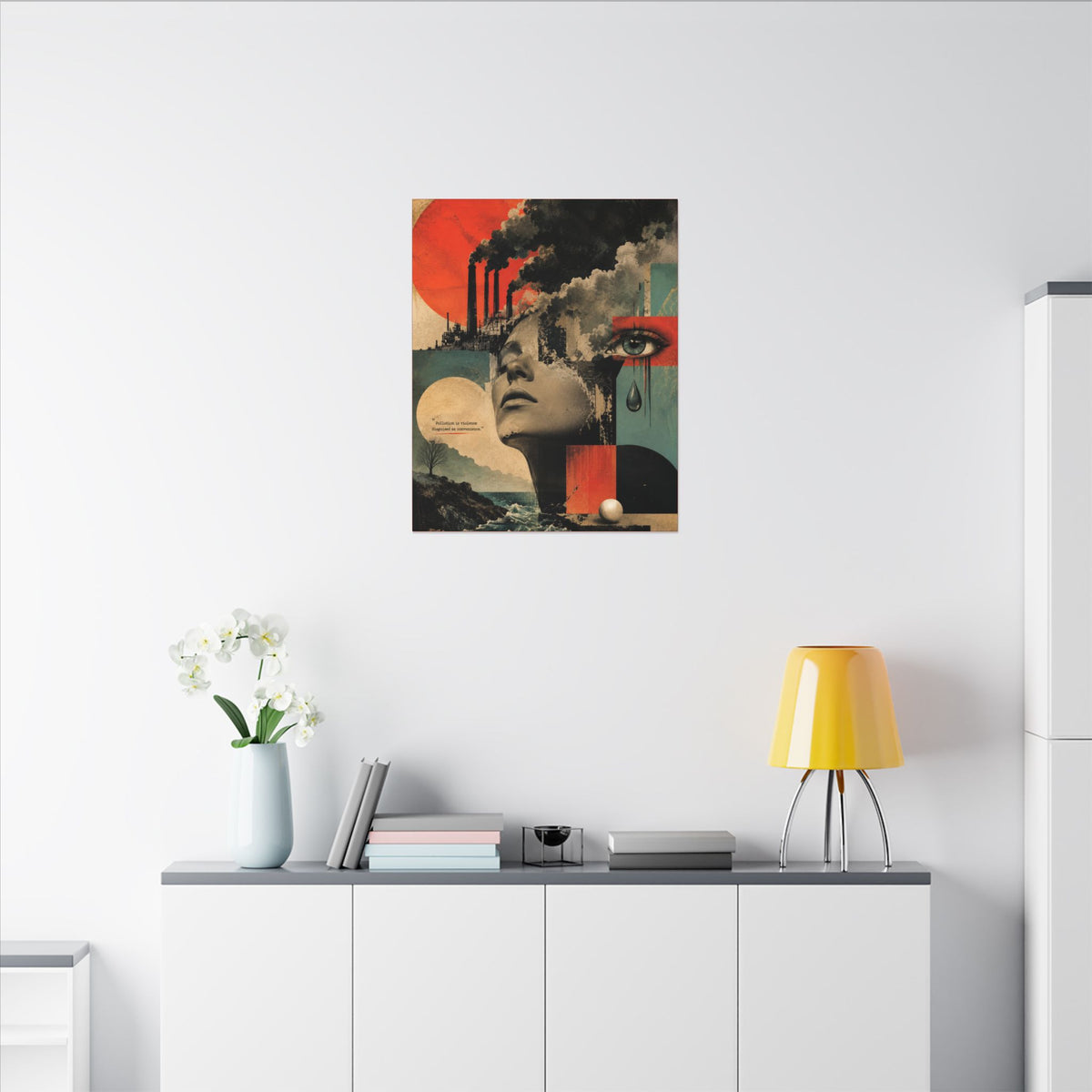 "POLLUTION IS VIOLENCE DISGUISED AS CONVENIENCE" - EARTHSMART WALL ART.