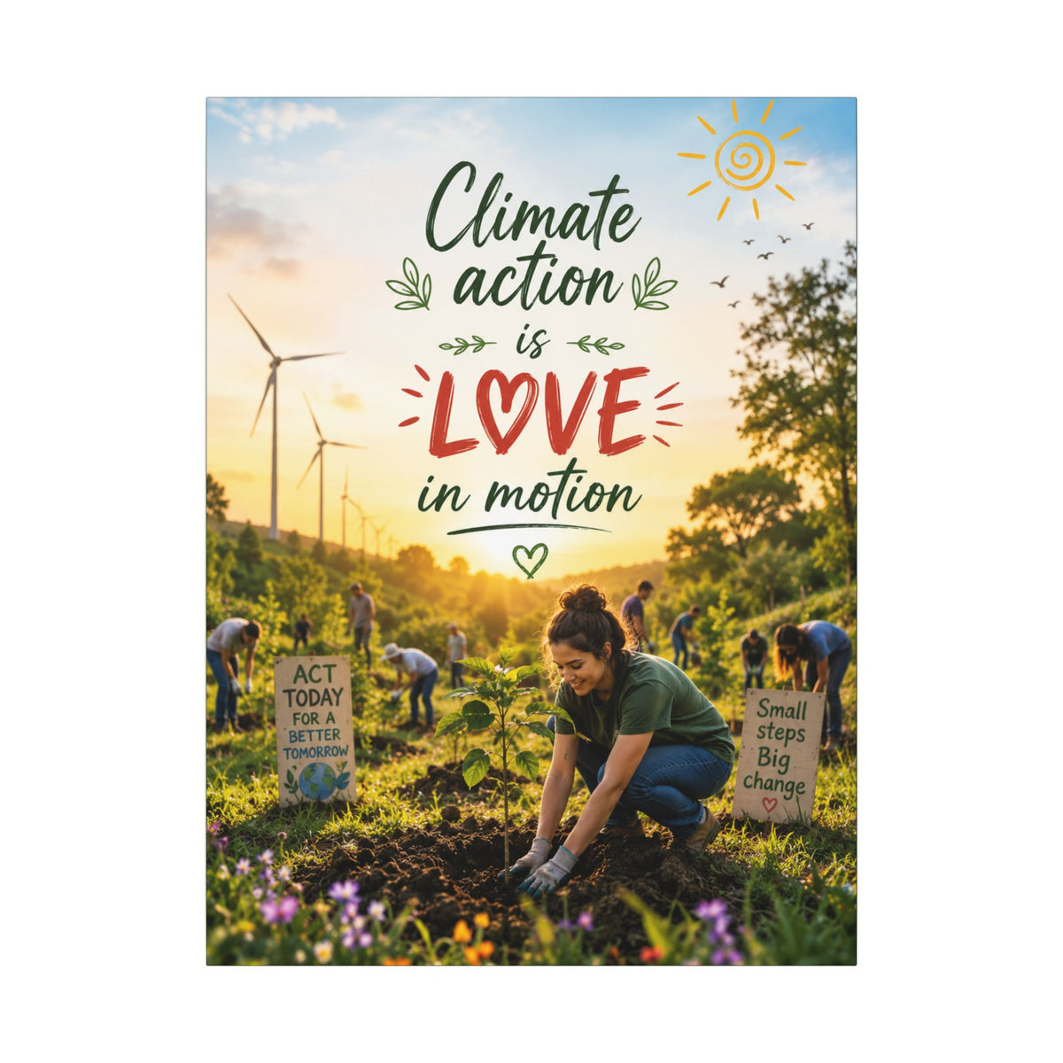 "Climate Action is Love in Motion" - Earthsmart Wall Art.