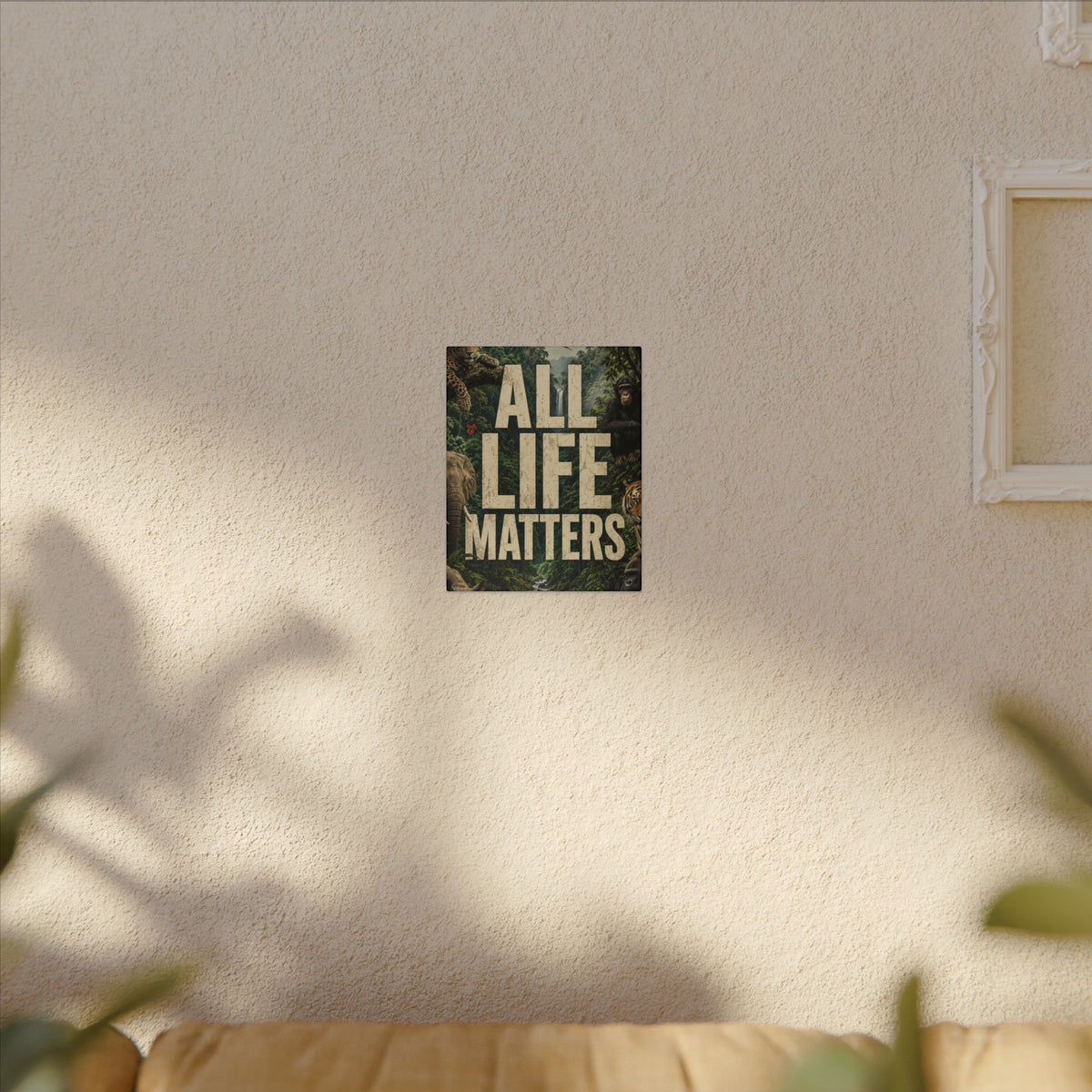 ALL LIFE MATTERS (Abstract art style) -  Earthsmart Canvas Wall Art. Jungle Wildlife ((Matte Stretched Print).