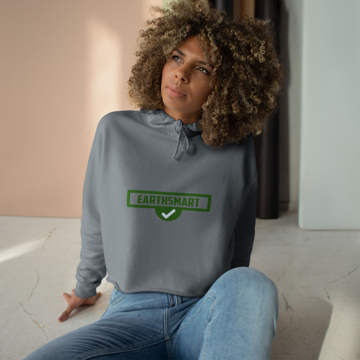 EarthSmart Cropped Hoodie – Eco-Friendly - Iconic logo version.