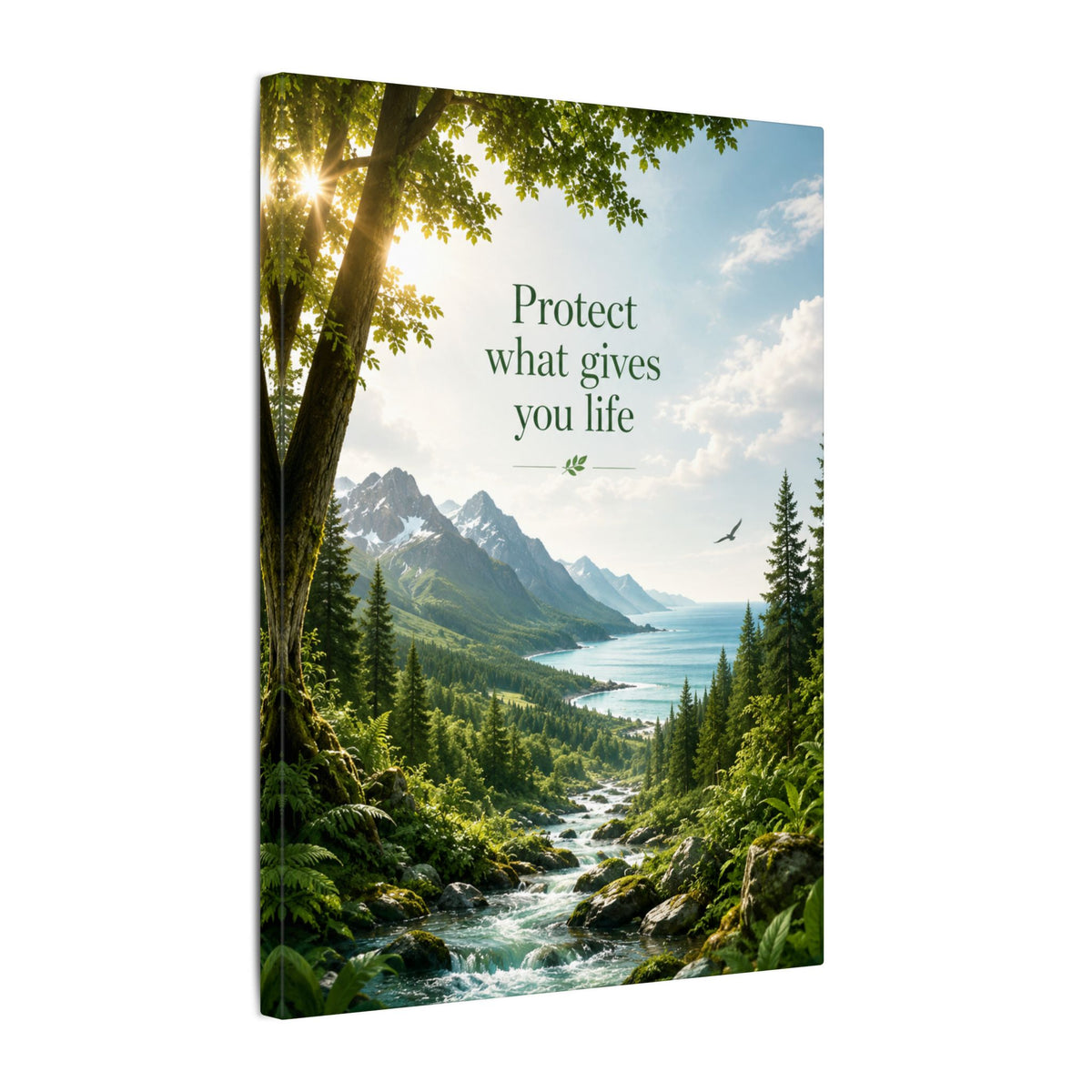 Copy of "SUSTAINABILITY IS NOT A SACRIFICE, IT'S A SMARTER WAY TO LIVE" (Geometric art style). Earthsmart Eco Canvas Wall Art (Matte Stretched Print).