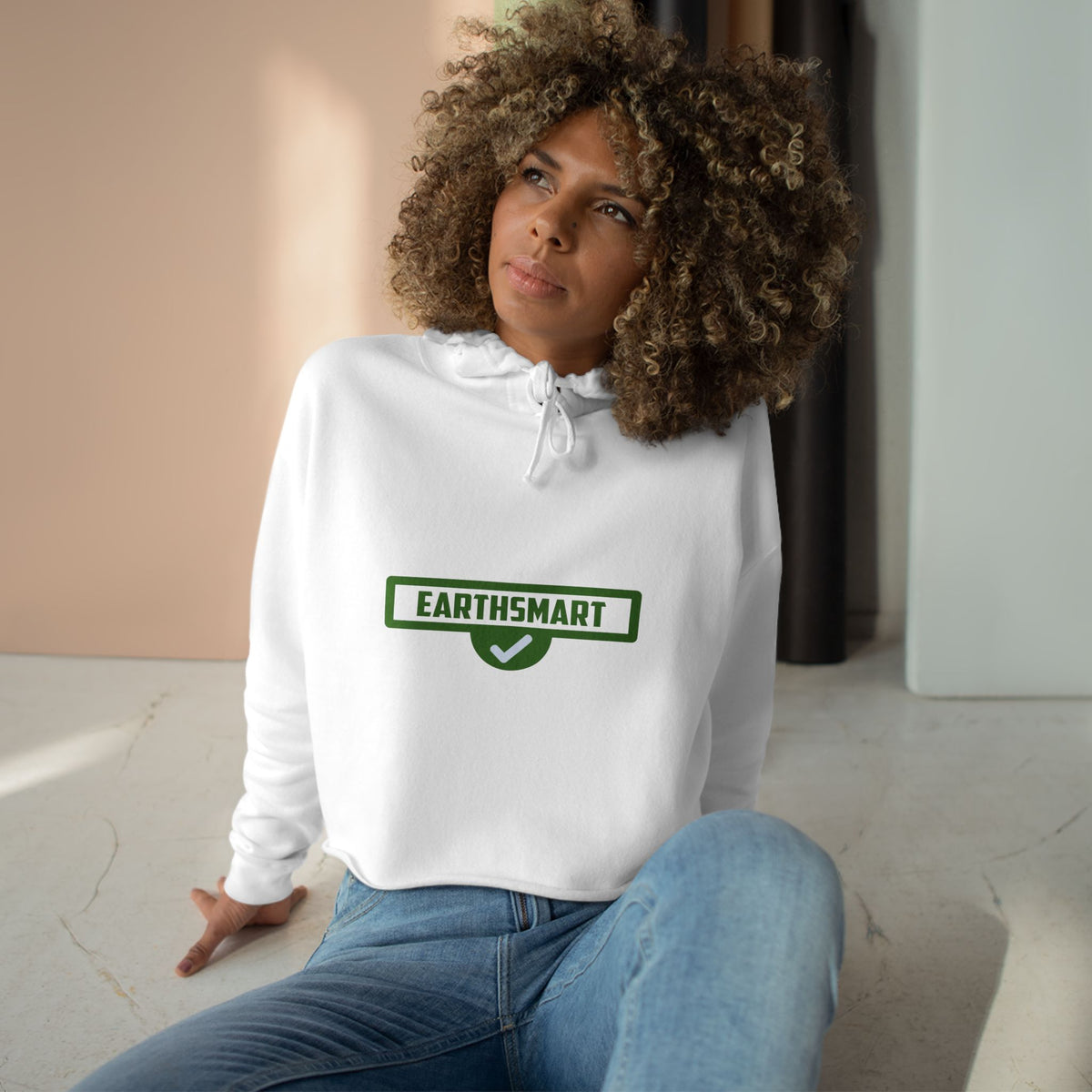 EarthSmart Cropped Hoodie – Eco-Friendly - Iconic logo version.