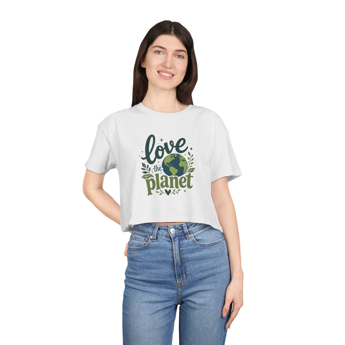 EARTHSMART CROP TOP - 'LOVE THE PLANET' — Eco-Friendly - 100% Cotton.