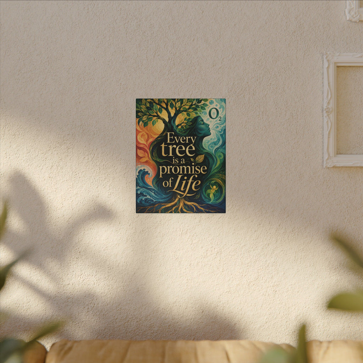 "EVERY TREE IS A PROMISE OF LIFE" (Contemporary art style). Earthsmart Eco Canvas Wall Art (Matte Stretched Print).