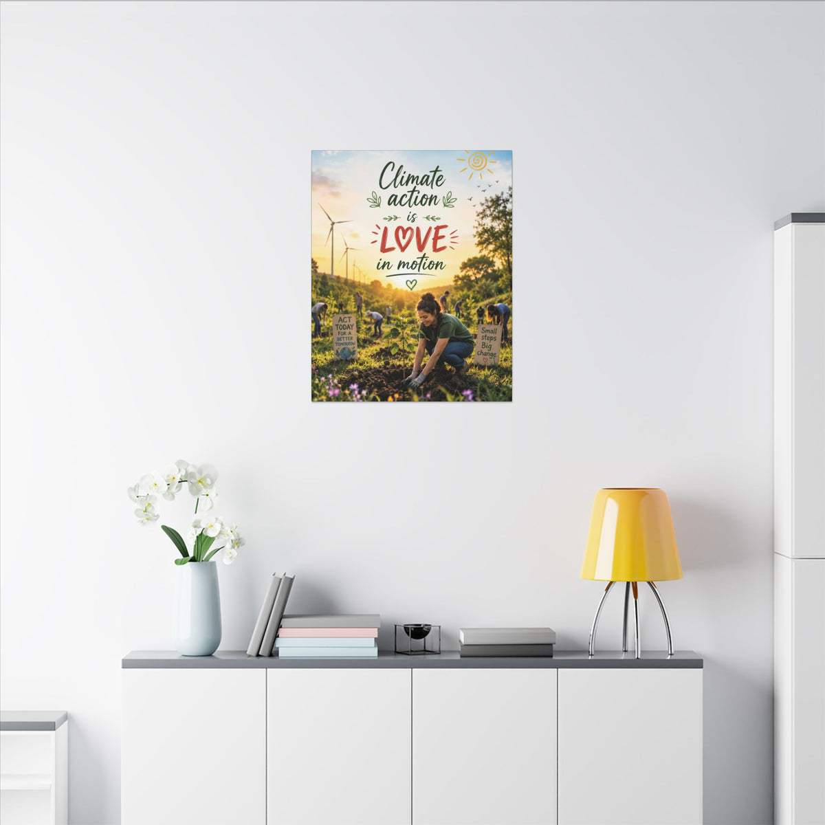 "Climate Action is Love in Motion" - Earthsmart Wall Art.