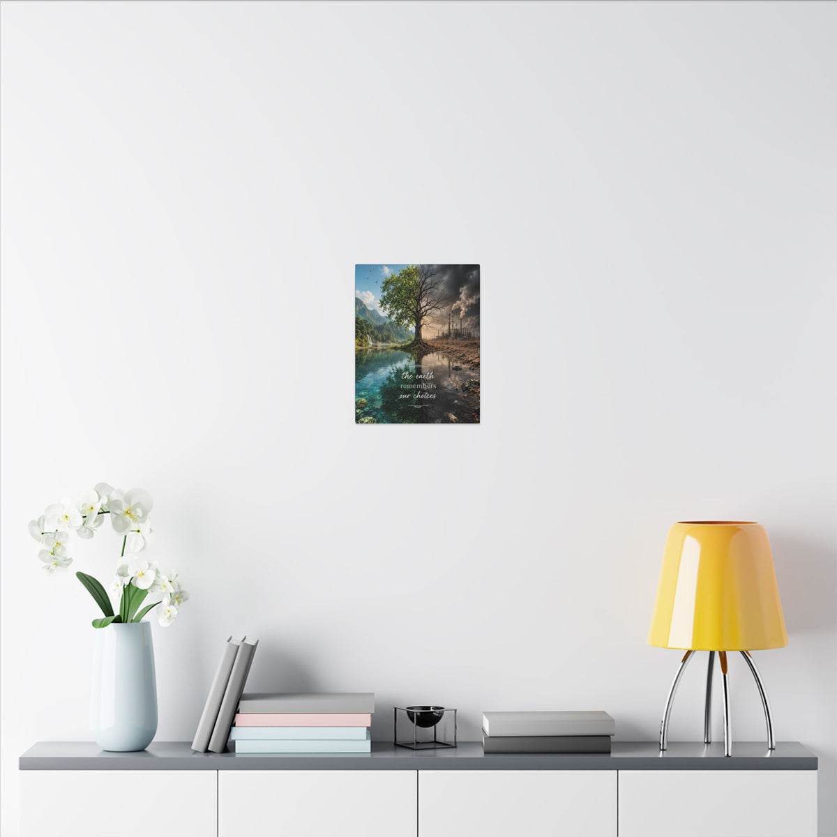 “THE EARTH REMEMBERS OUR CHOICES”. - Earthsmart Eco Art Wall Canvas.