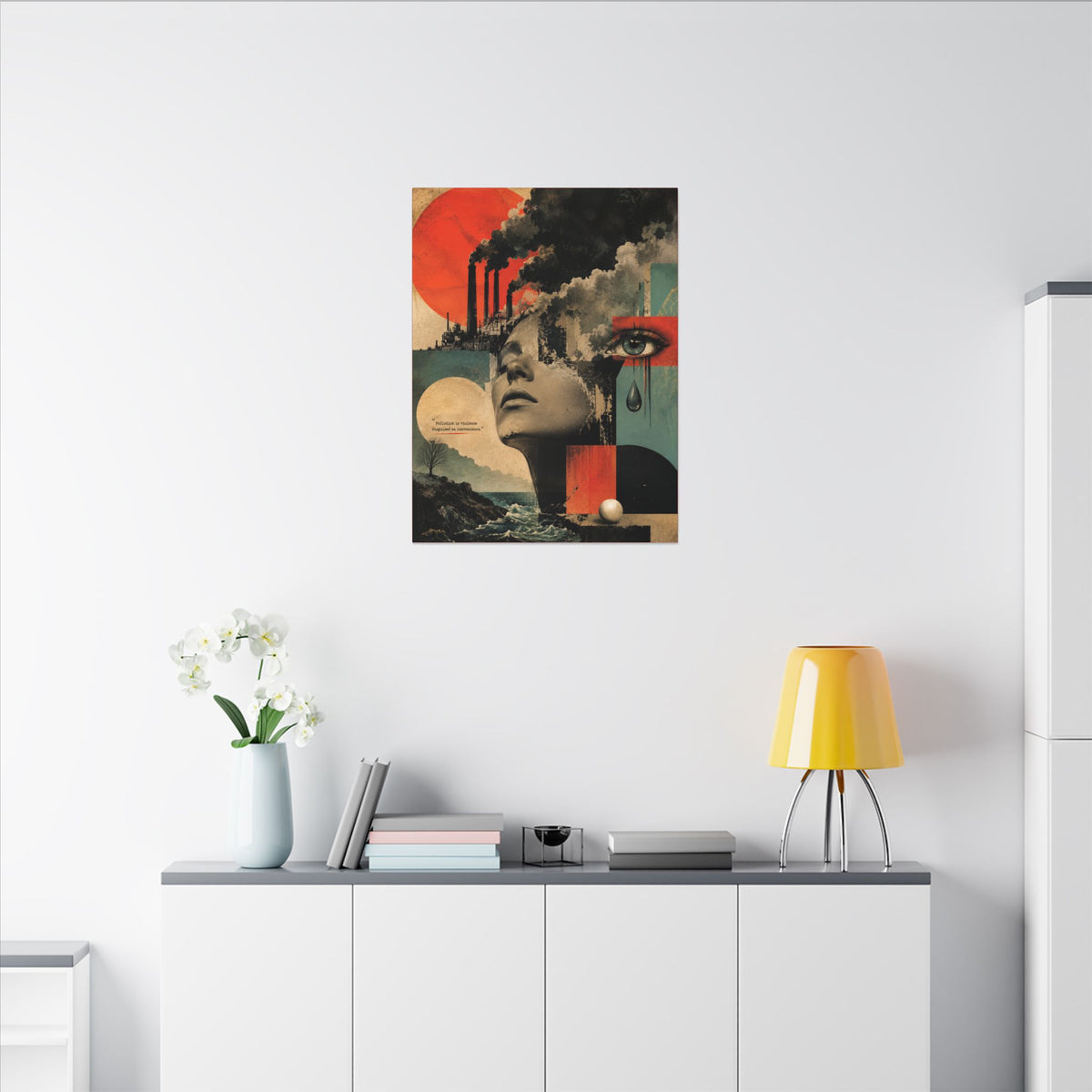 "POLLUTION IS VIOLENCE DISGUISED AS CONVENIENCE" - EARTHSMART WALL ART.